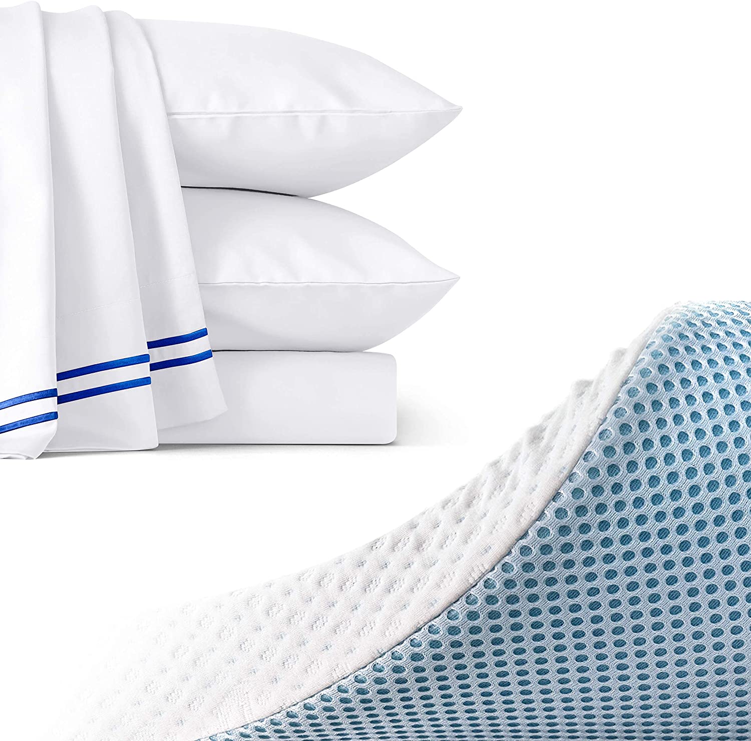 Price:$209.99 2-inch Mattress Topper and 3-Piece Duvet Cover Set (White, California King) : Home & Kitchen
