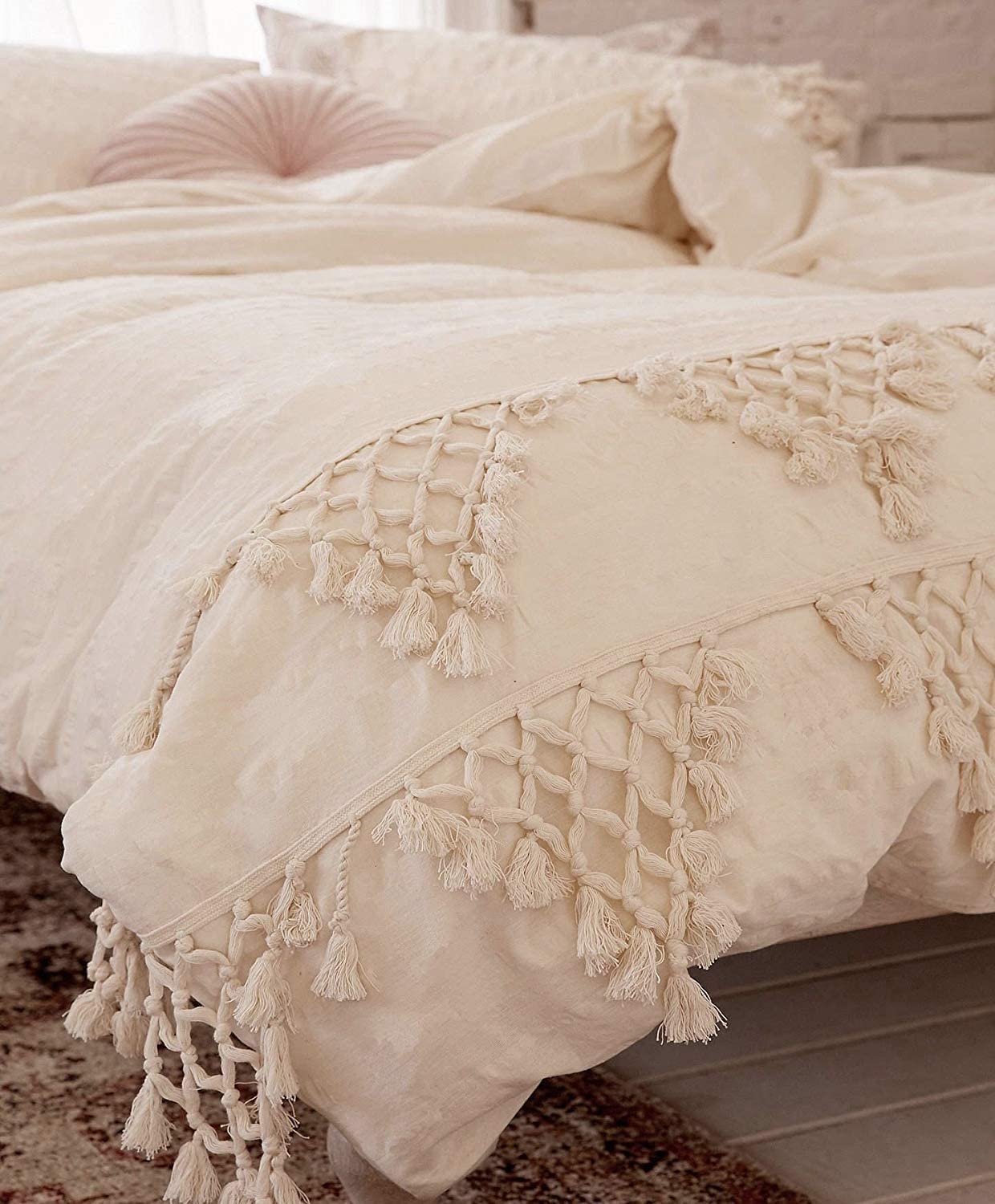Price:$73.00 Duvet Cover Set Queen Boho Bedding Set Cotton Comforer Cover Set. : Home & Kitchen
