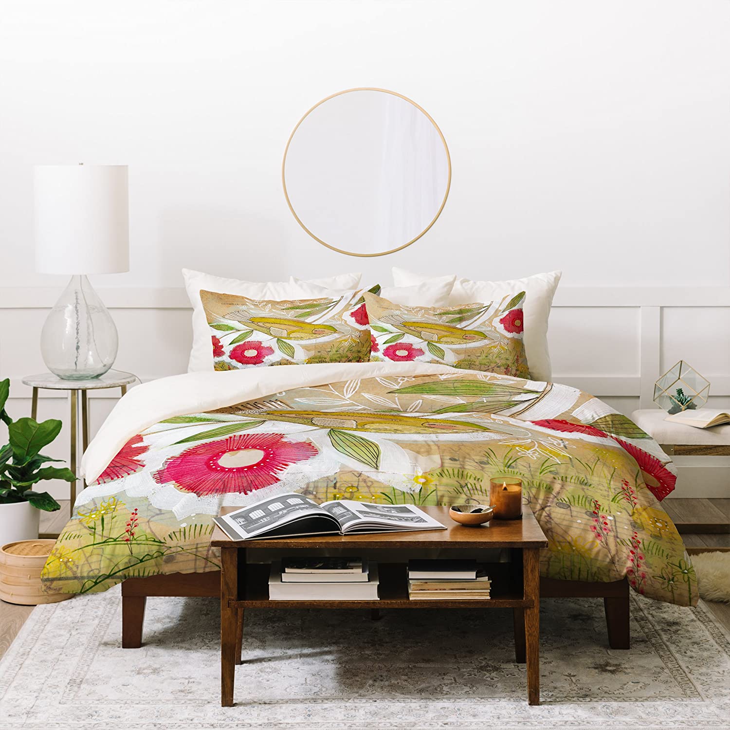 Price:$175.49 Designs Cori Dantini Sweet Meadow Bird Duvet Set, 2 Piece : Home & Kitchen