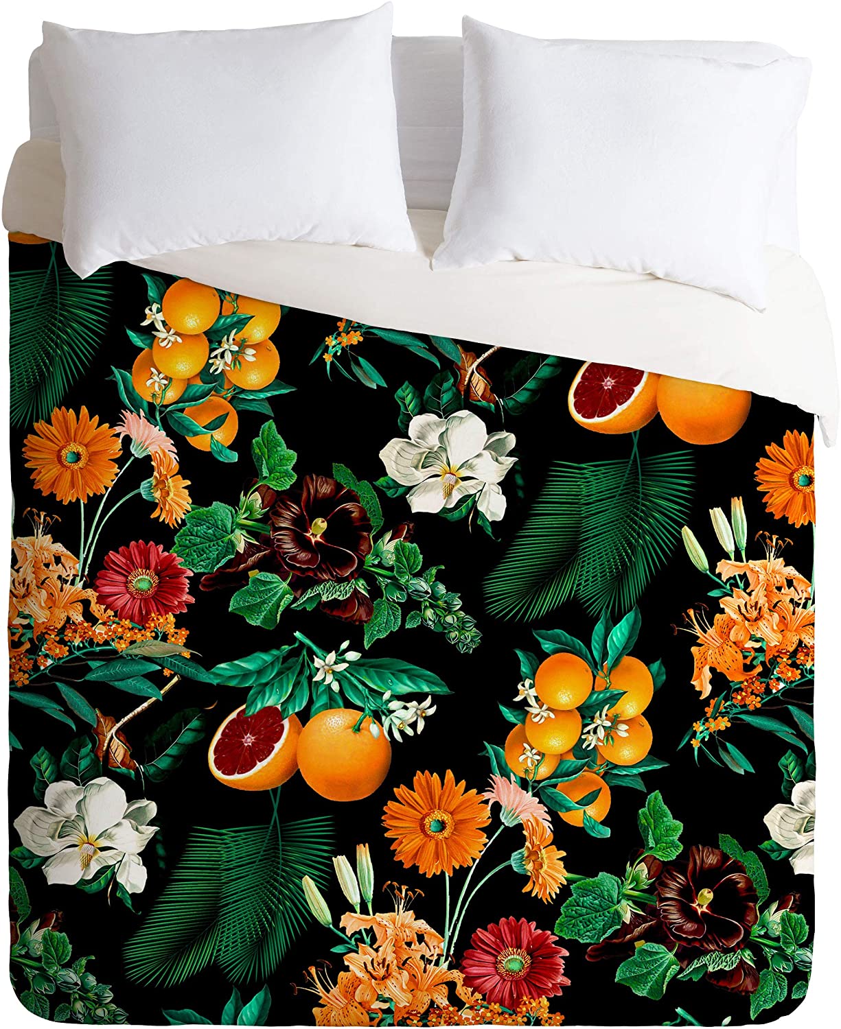 Price:$142.38 Burcu Korkmazyurek Fruit and Floral Pattern Full/Queen Duvet Cover and 2 Pillow Shams Set, Multi : Home & Kitchen
