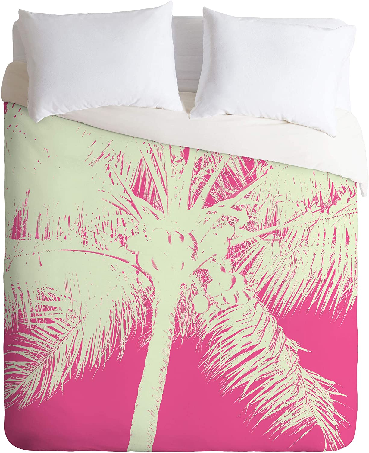 Price:$179.00 70456-dvqsek Nature Magik Palm Tree Summer Beach Pink Duvet Set with Pillowcase(s), King, Pink : Home & Kitchen