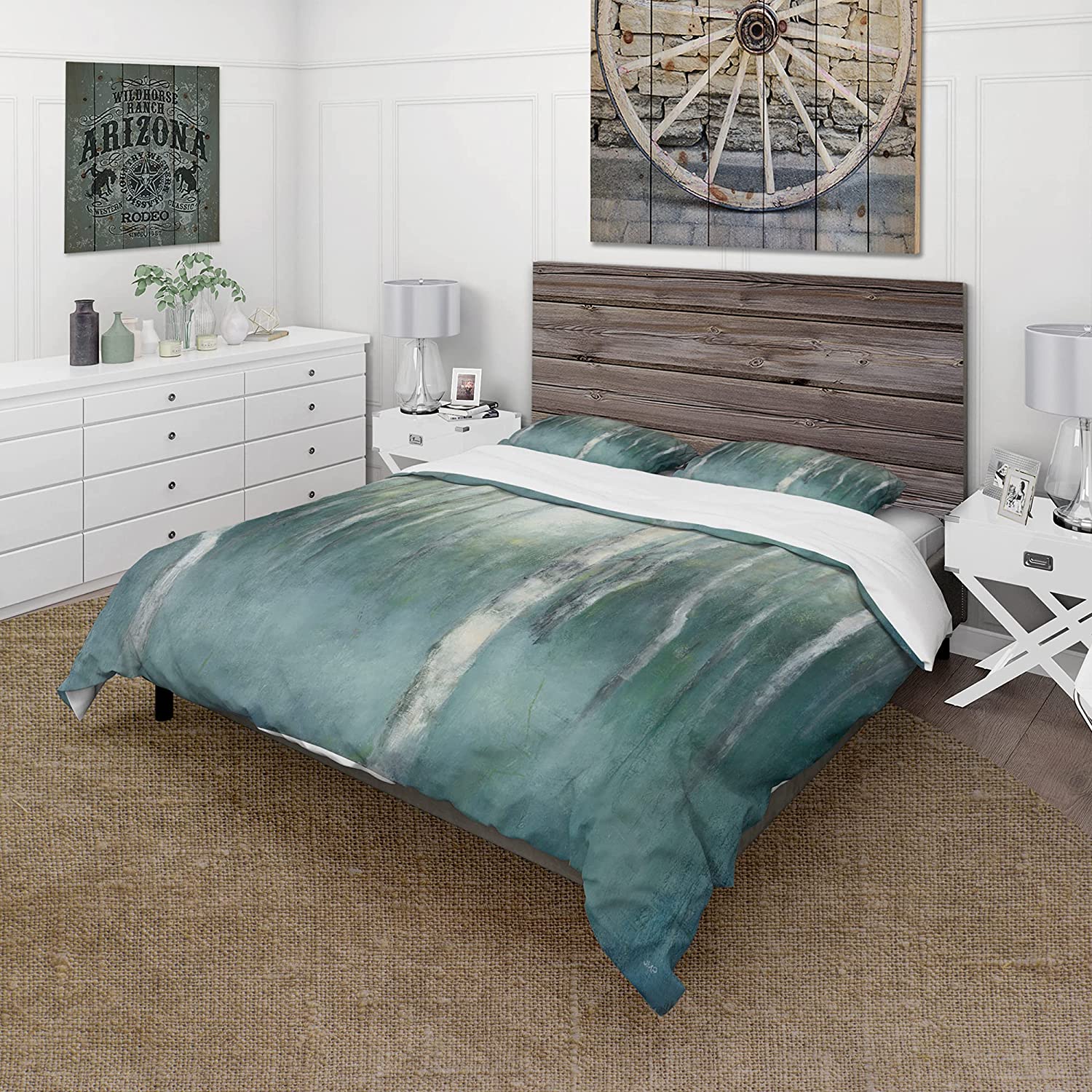 Price:$121.58 'Green Forest Dream' Cottage Duvet Cover Set : Home & Kitchen