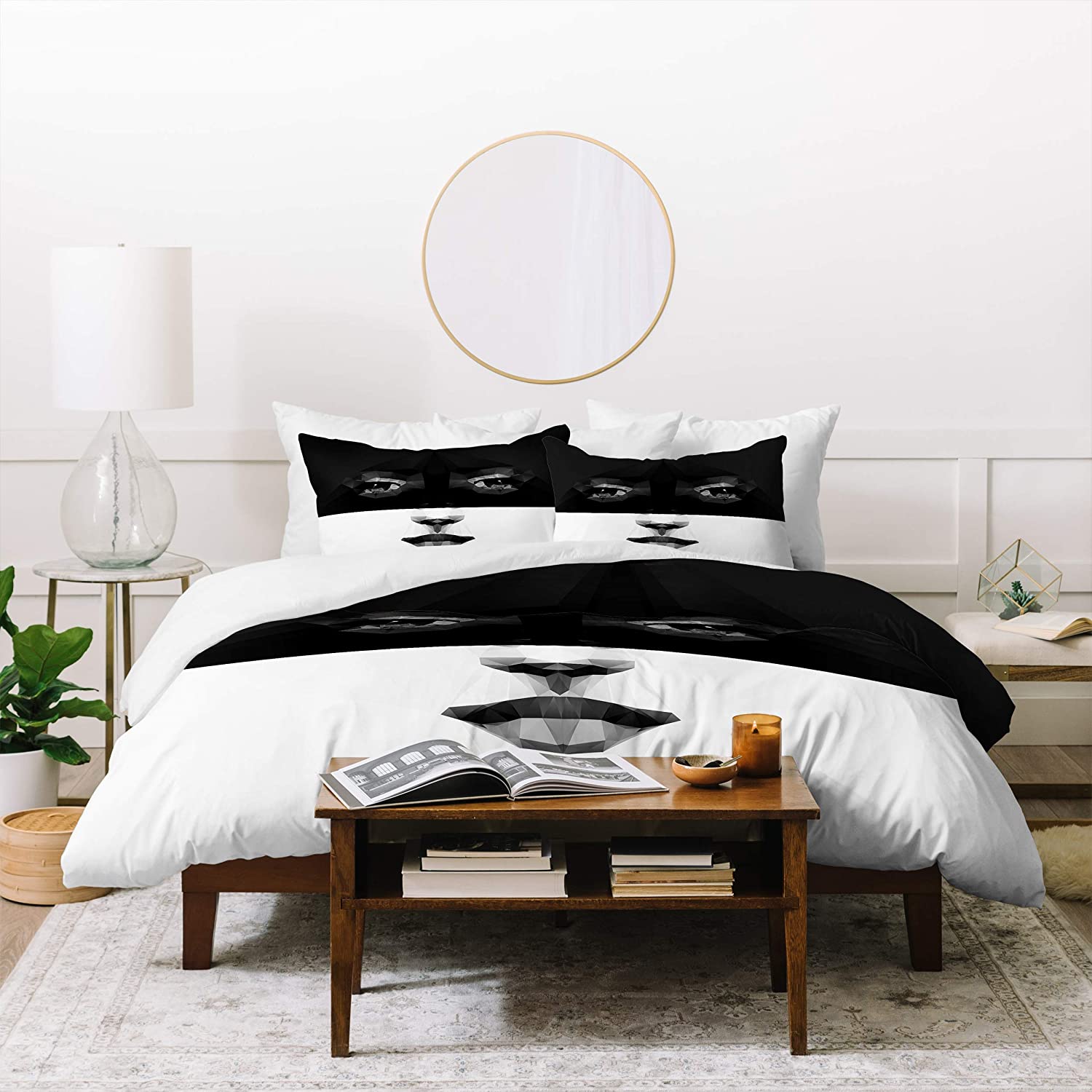Price:$203.06 Designs Three of The Possessed Luna Duvet Set with Two Pillow Shams, King, Black & White : Everything Else