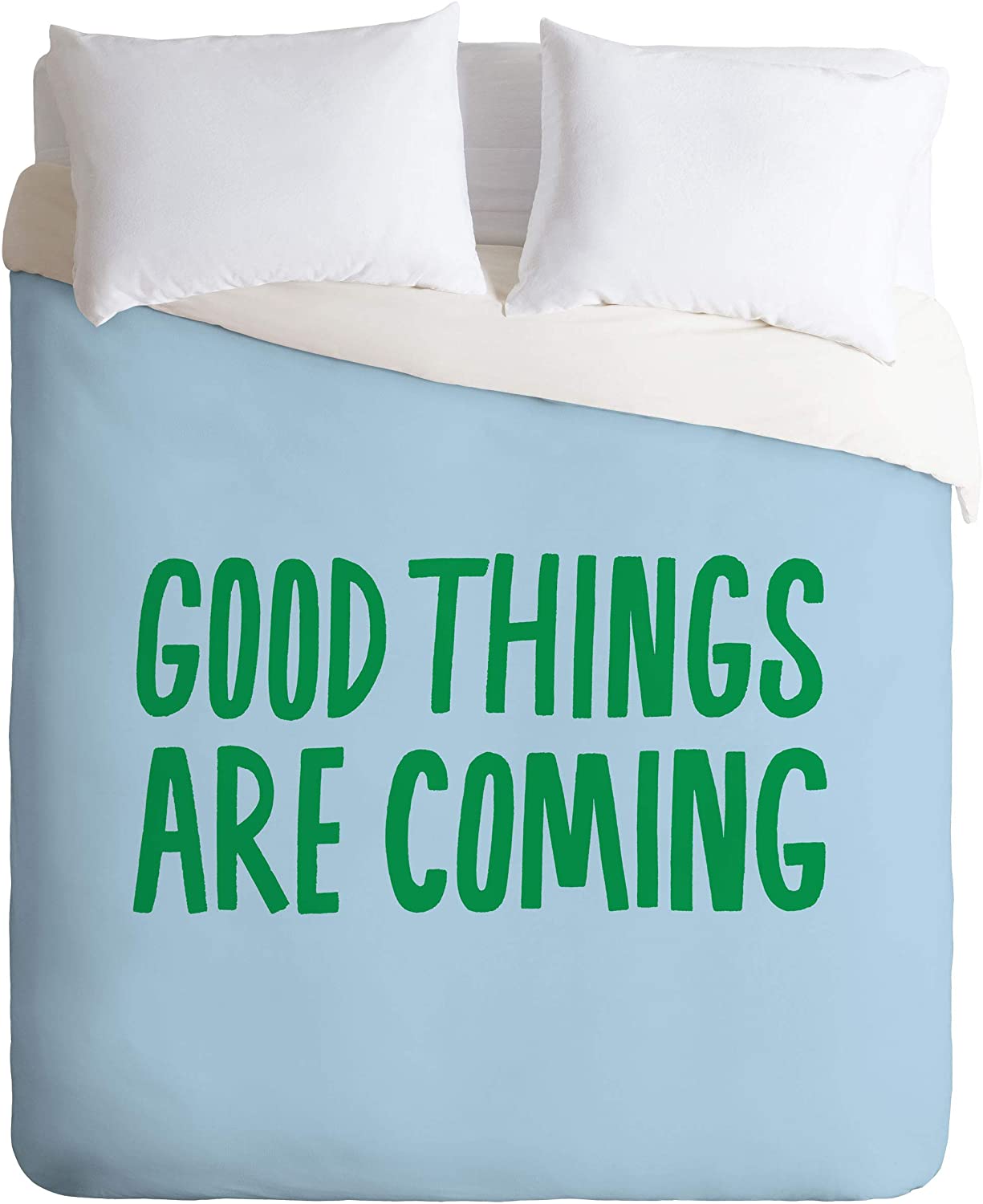 Price:$149.00 72576-dvwseq Julia Walck Good Things are Coming 2 Duvet Set with Pillowcase(s), Queen/Full, Blue : Home & Kitchen