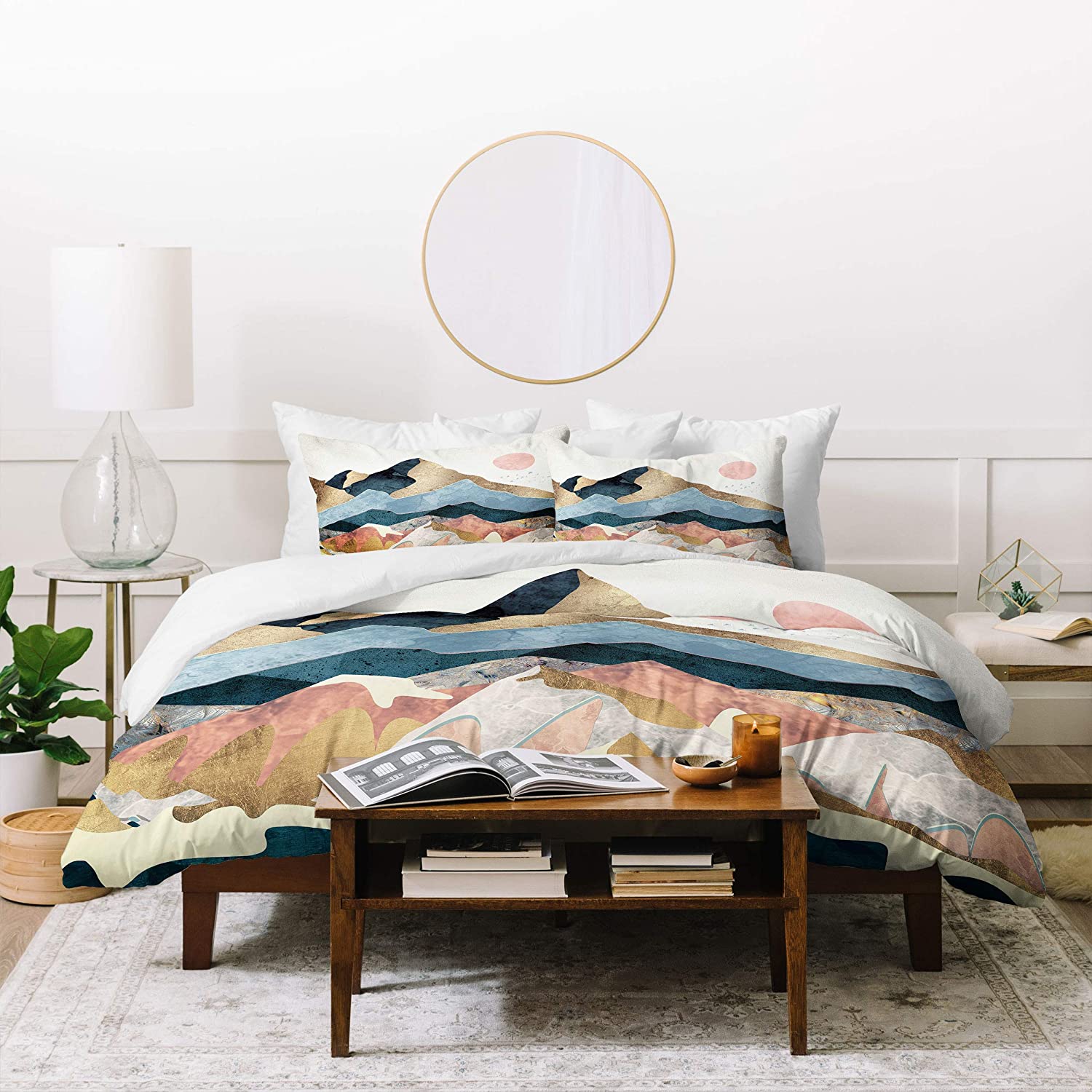 Price:$45.11 SpaceFrogDesigns Golden Peaks Duvet Cover Set, 104" x 88", Pillowcases: 40" x 20”, Multi : Home & Kitchen