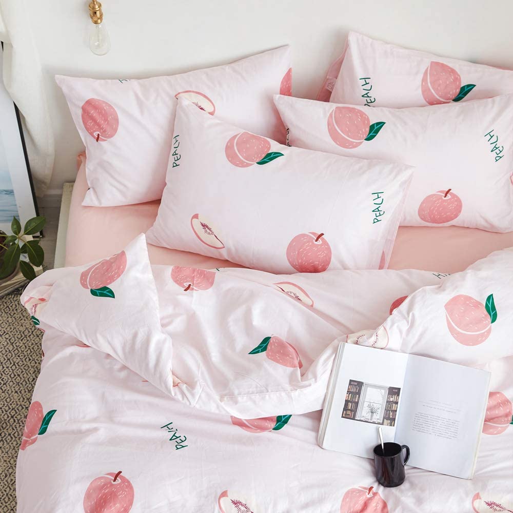 Price:$48.99 Peach Girls Duvet Cover Twin Kids Teen Bedding Set Soft Cotton Duvet Comforter Cover Lightweight Bedding Set Cartoon Fruits Child Boys Bedding Cotton Duvet Cover and 2 Pillowcases : Home & Kitchen
