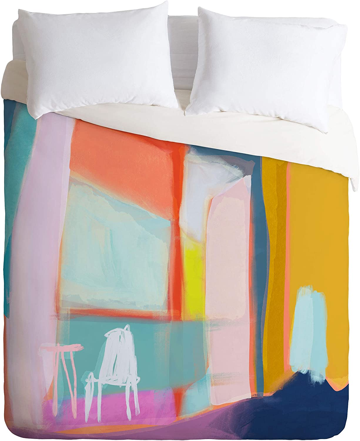 Price:$179.00 73318-dvqsek Sewzinski The Balcony Duvet Set with Pillowcase(s), King, Multi : Home & Kitchen