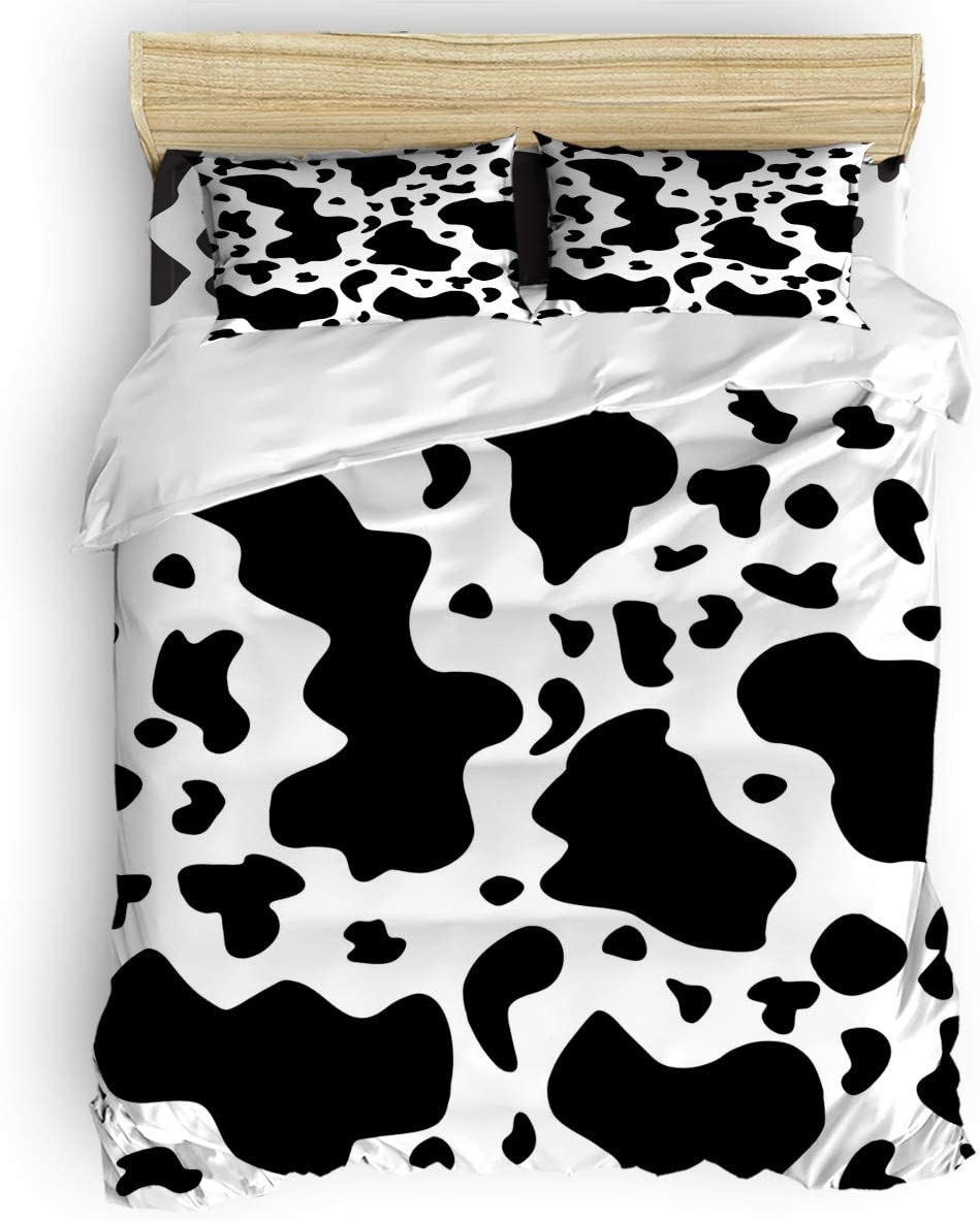 Price:$72.00 Cover Set, Cow Print Animal Themed Black White 3 Piece Bedding Set California King Size- 1 Quilt Cover 2 Pillow Cases for Childrens/Kids/Teens/Adults : Home & Kitchen
