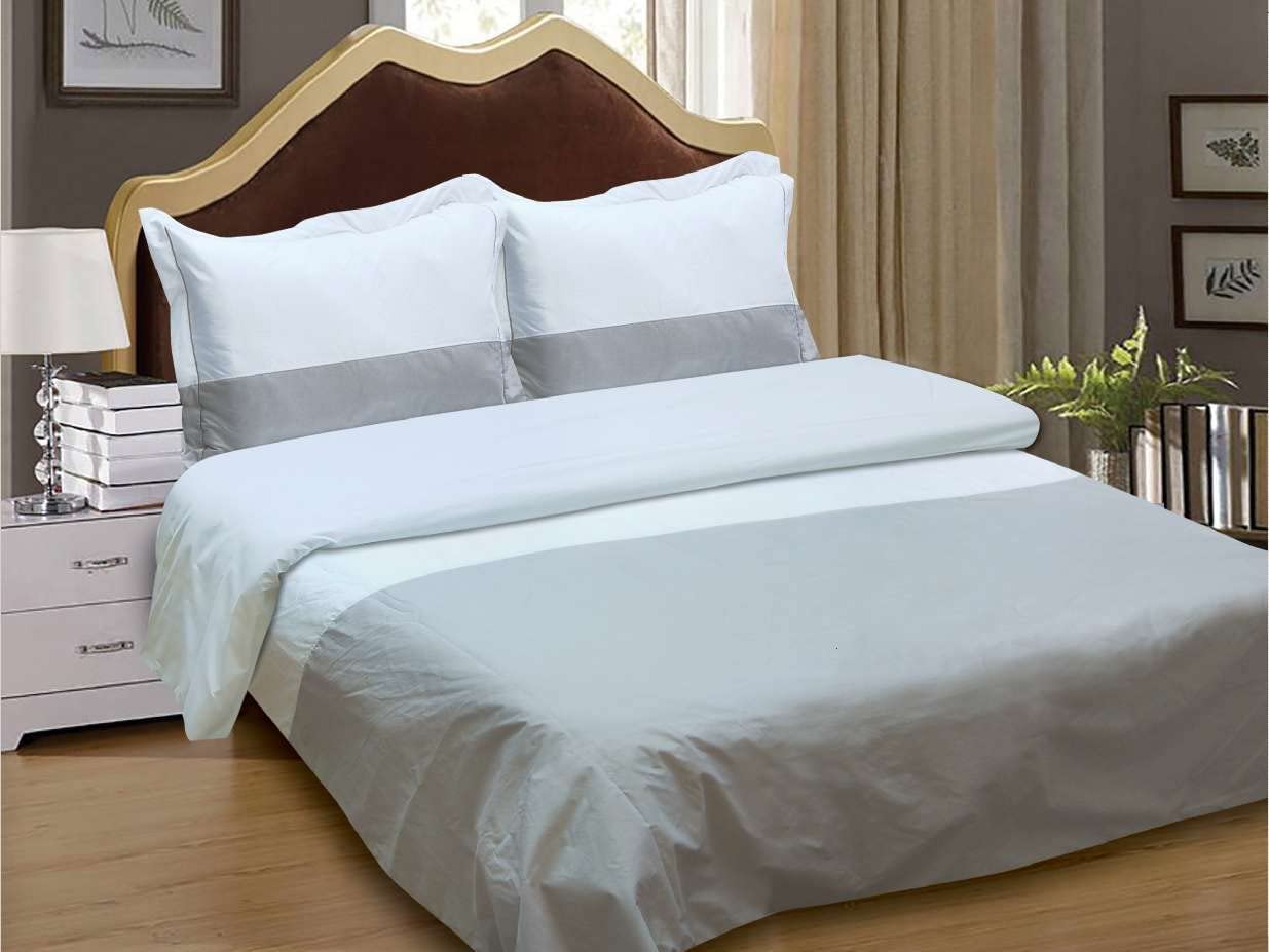 Price:$161.43 Linen French Hotel Border Pattern, Luxury Ultra Soft 200 Thread Count Polyester-Cotton Percale, Grey, Twin 39-inch, 8 Piece Duvet Set, Bedding Duvet Cover Set for Two Beds : Home & Kitchen