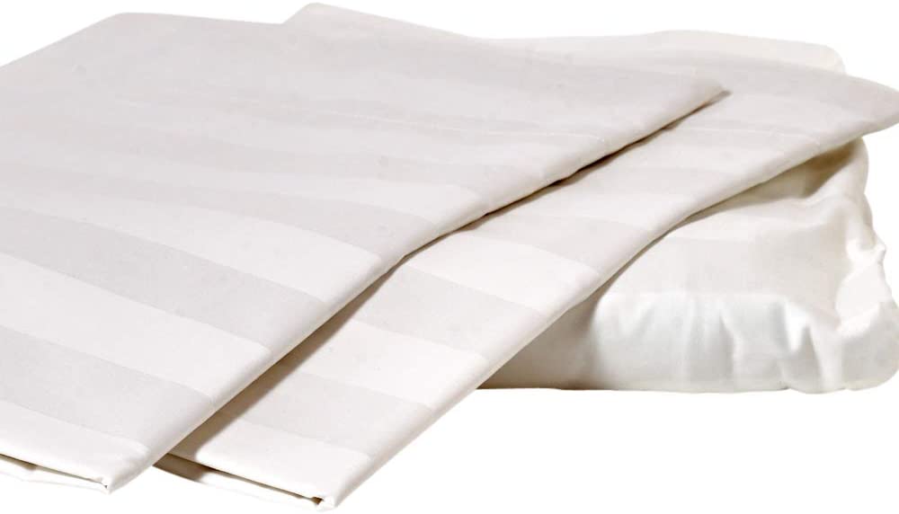 Price:$359.46 Etc Tone on Tone Dobby Stripe 100% Cotton Sheet Set with Duvet Cover, King, White : Home & Kitchen