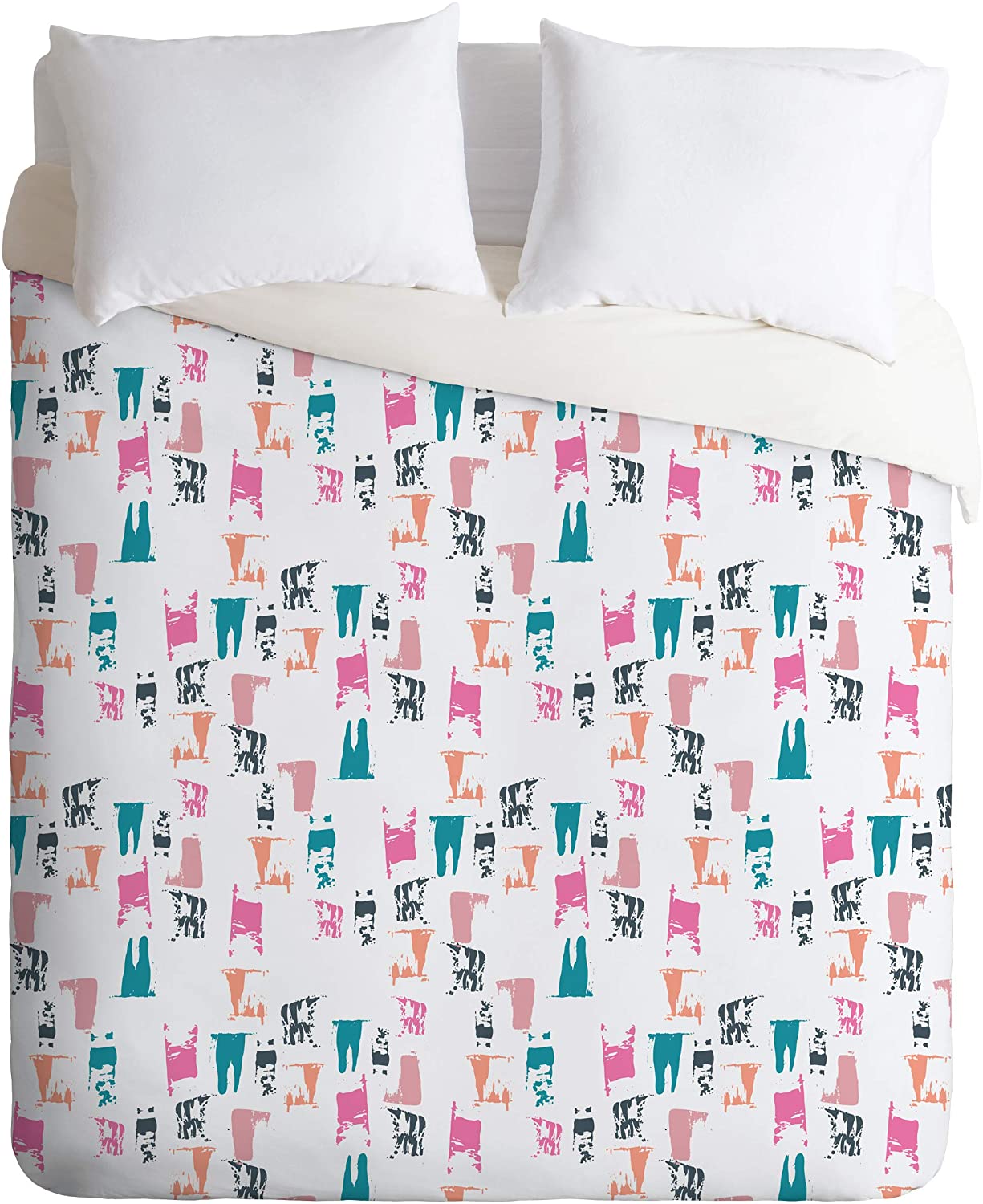 Price:$149.00 66025-dvwseq Studio Maluda Painted Pattern Duvet Set with Pillowcase(s), Queen/Full, Pink : Home & Kitchen