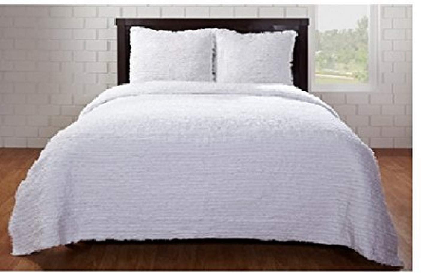 Price:$249.99 Home Laurie 3-Piece Ruffled Duvet Set with 2 Euro Shams, King, White : Home & Kitchen