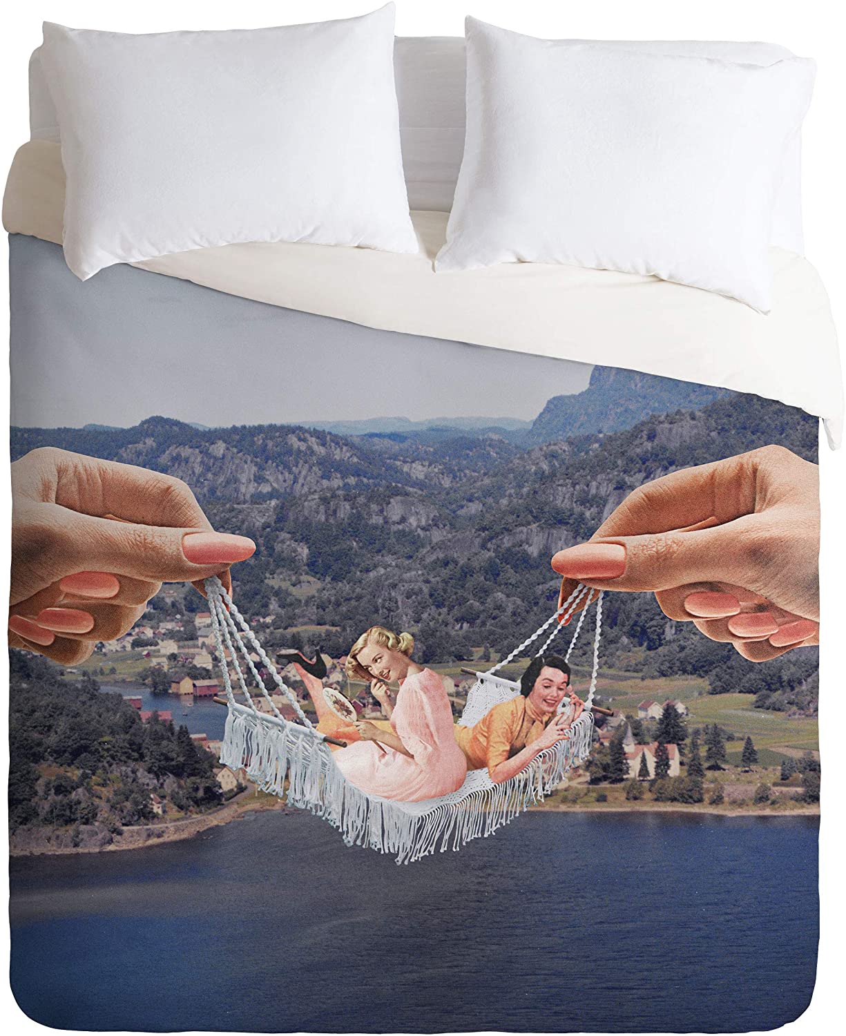 Price:$149.00 69925-dvwseq Julia Walck Hanging Out Duvet Set with Pillowcase(s), Queen/Full, Blue : Home & Kitchen