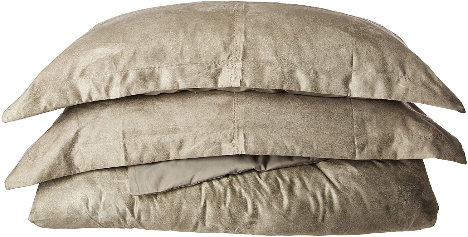 Price:$69.01 Home Fashions 3 Piece Oversized Micro Suede Saddle Duvet Cover Set, King, Grey : Home & Kitchen