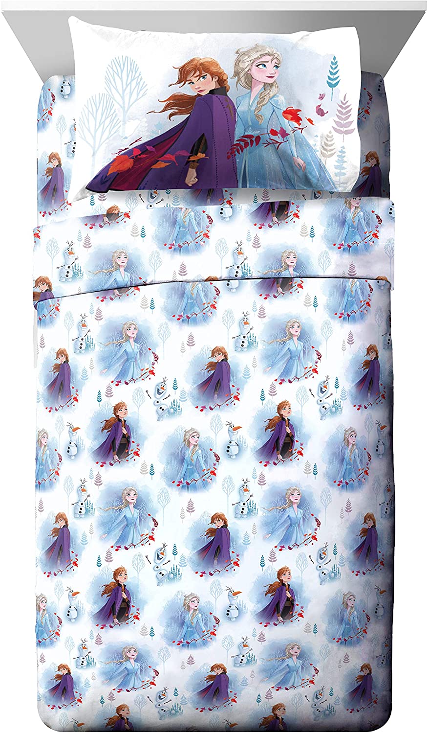 Price:$29.99 Franco Disney Forest 4 Piece Full Sheet Set, Frozen 2 Spirit : Home & Kitchen