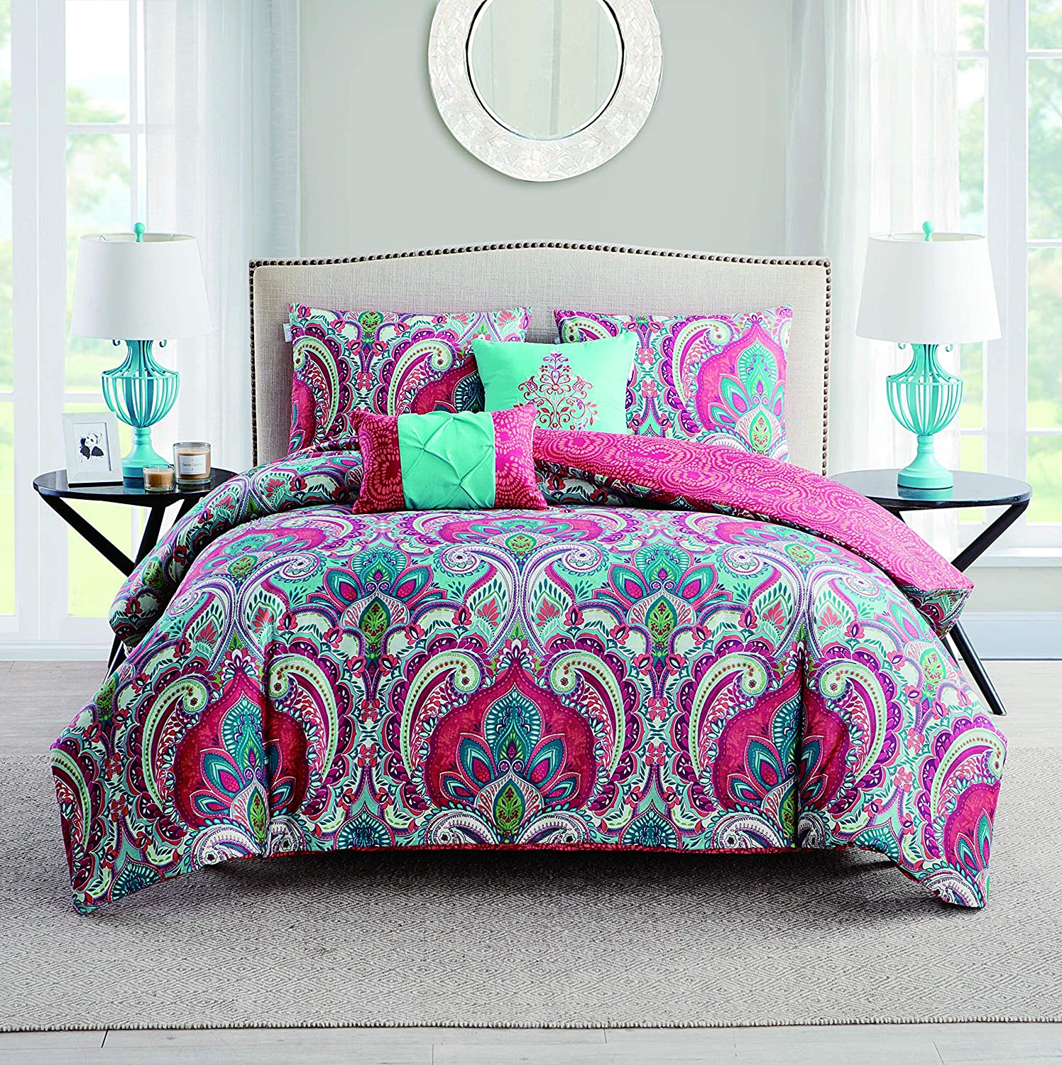 Price:$59.17 Home Casa Re'al 4 Piece Reversible Duvet Set, Twin, Multi : Home & Kitchen