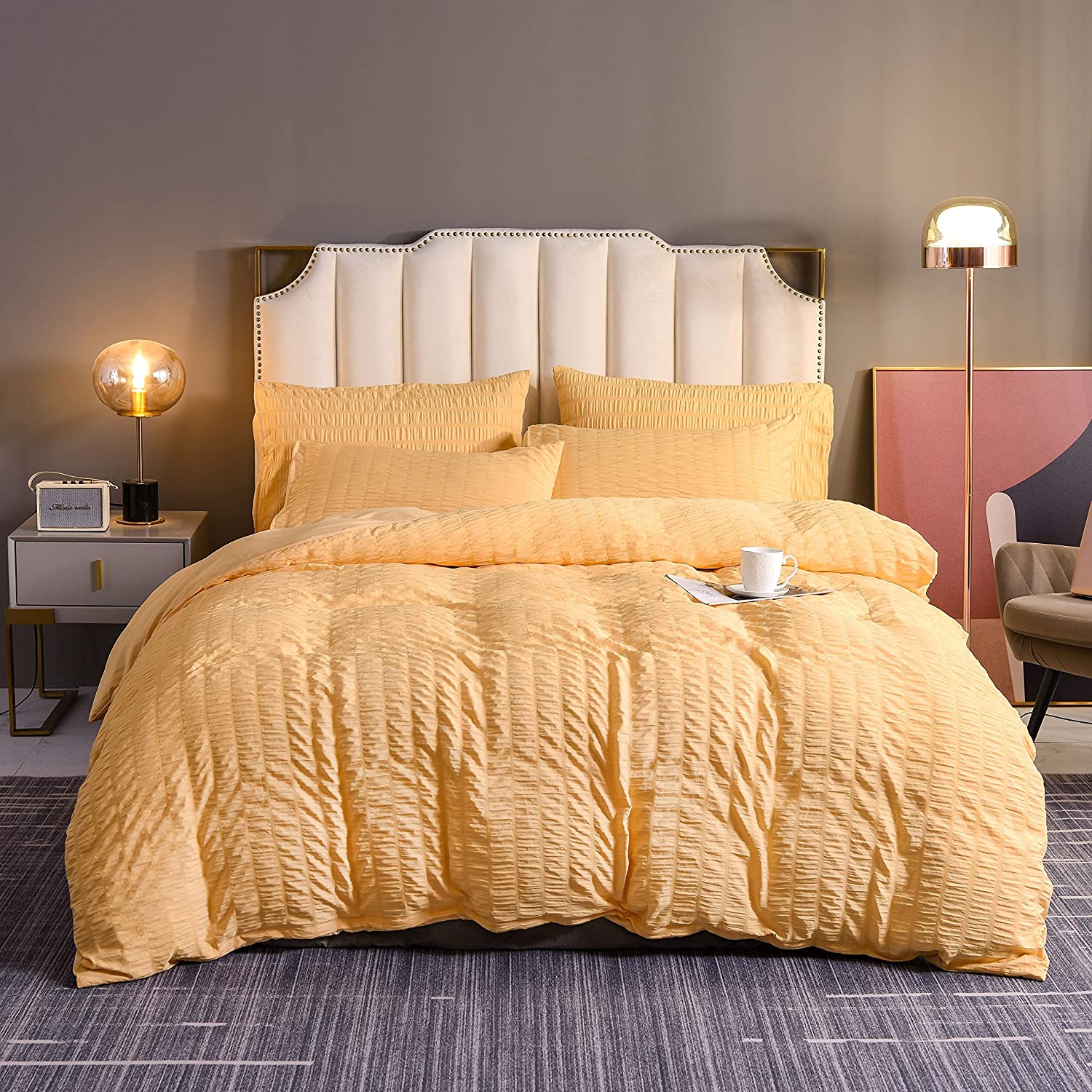Price:$18.99 Stripe Duvet Cover Set Queen 3 Pieces Luxury Microfiber Down Comforter Quilt Cover with Zipper Closure : Home & Kitchen