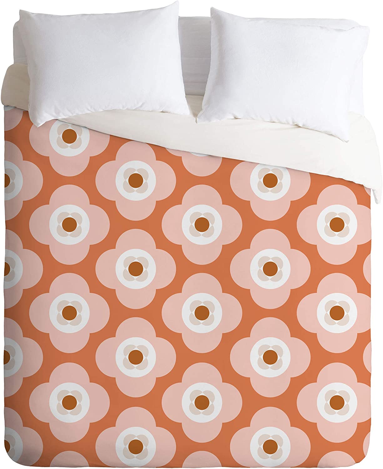 Price:$179.00 72017-dvqsek Beshka Kueser Shapes As Flowers Orange Duvet Set with Pillowcase(s), King, Orange : Home & Kitchen