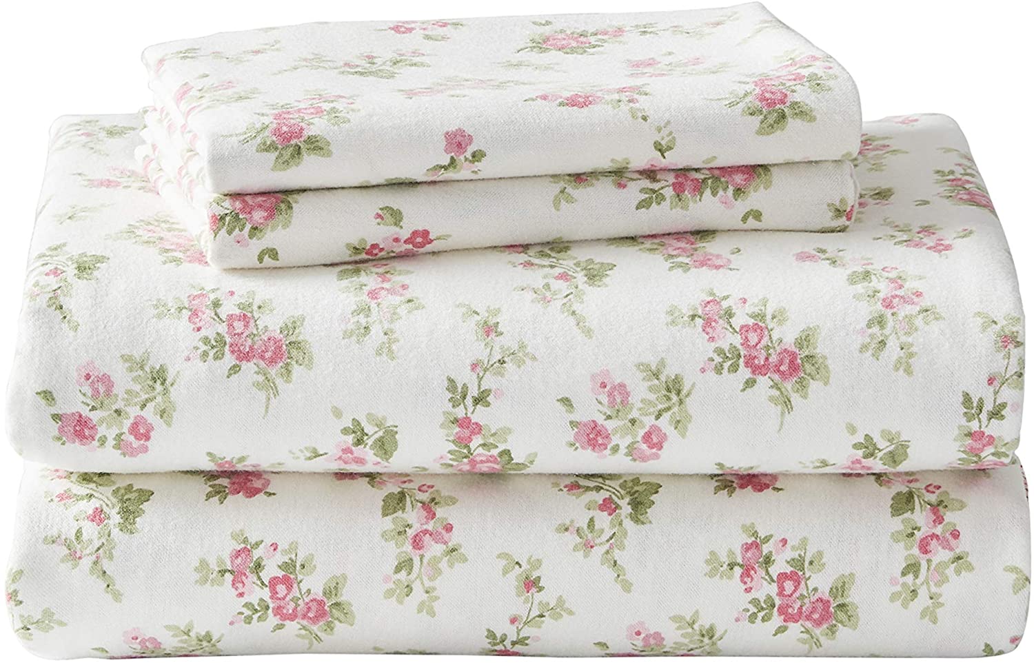Price:$58.99 Ashley Home Collection Premium Ultra Soft Cozy Lightweight Cotton Flannel Bedding Sheet Set, Wrinkle, Anti-Fade, Stain Resistant & Hypoallergenic, King, Audrey Pink (201593) : Home & Kitchen