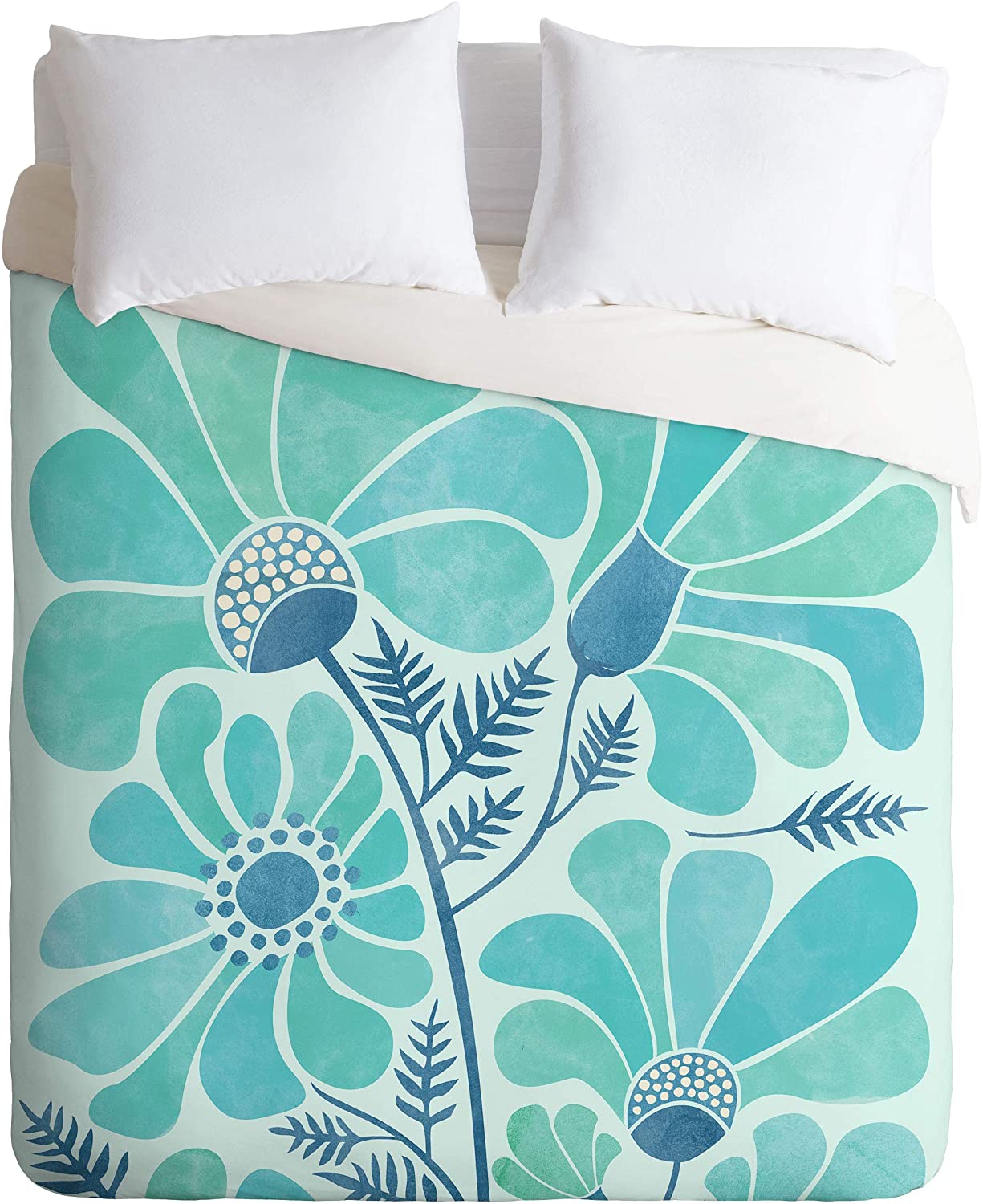 Price:$170.01 Modern Tropical Himalayan Blue Poppies II King Duvet Cover and 2 Pillow Shams Set : Home & Kitchen