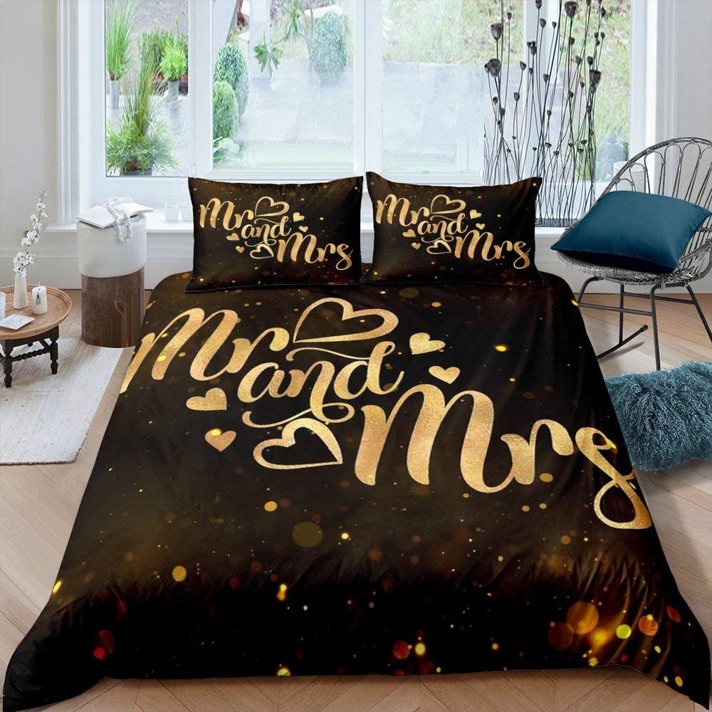 Price:$47.00 Golden Heart Pattern Bedding Set for Kids Teens Shiny Light Decorative Comforter Cover (No Comforter) Soft Polyester Duvet Cover Set (1 Duvet Cover + 2 Pillow Cases) King Size : Home & Kitchen
