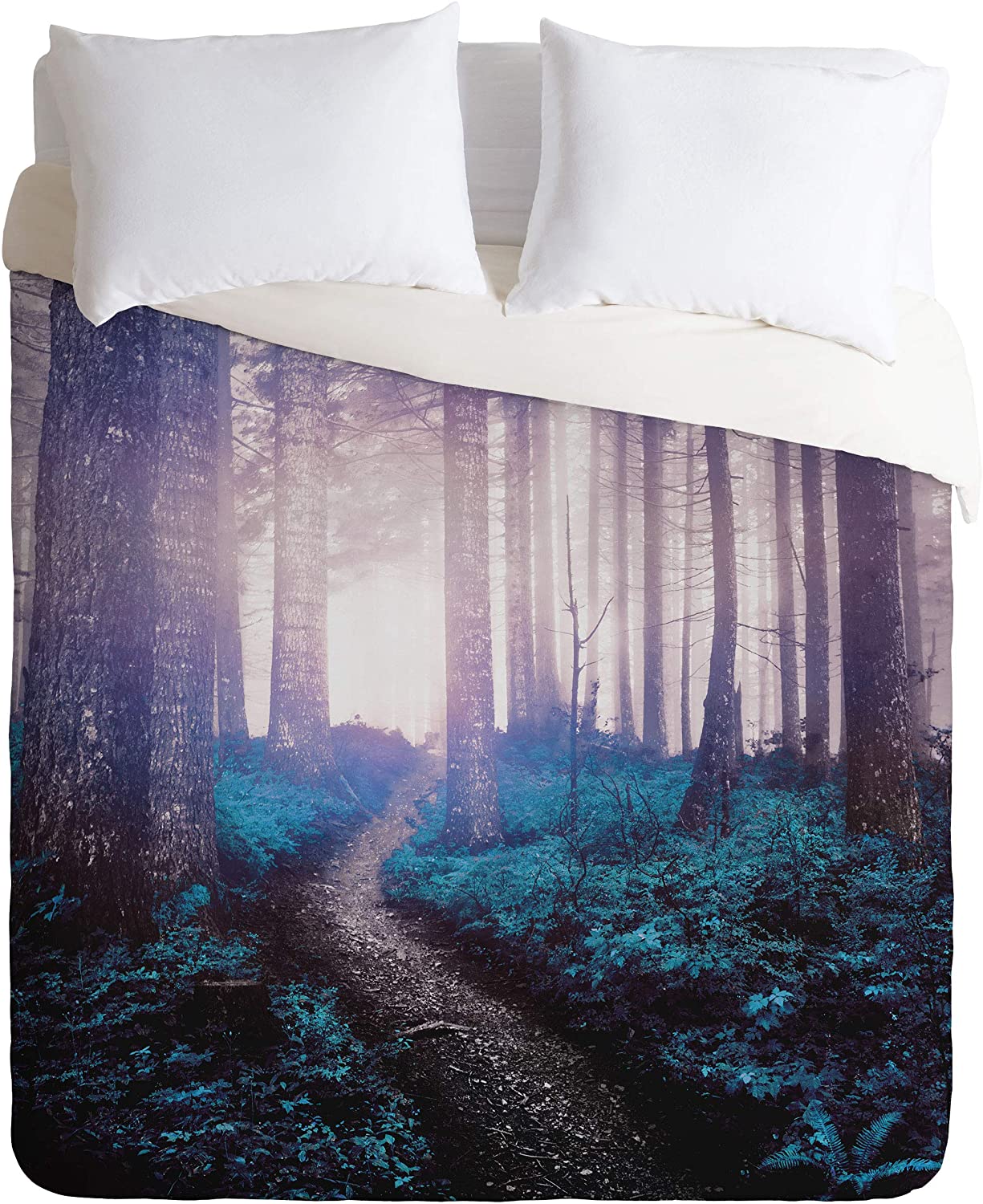 Price:$179.00 70415-dvqsek Nature Magik Turquoise Forest Adventure Duvet Set with Pillowcase(s), King, Green : Home & Kitchen