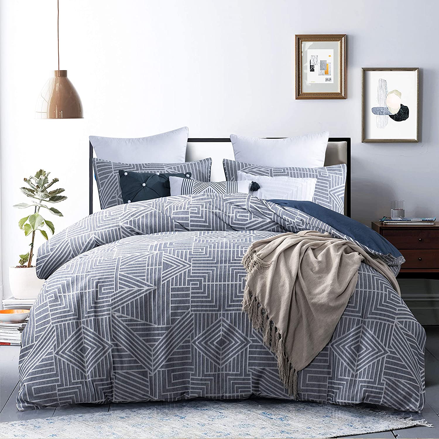 Price:$72.99 Home 100% Cotton Jacquard Duvet Cover Mini Set 104x92 : Home & Kitchen