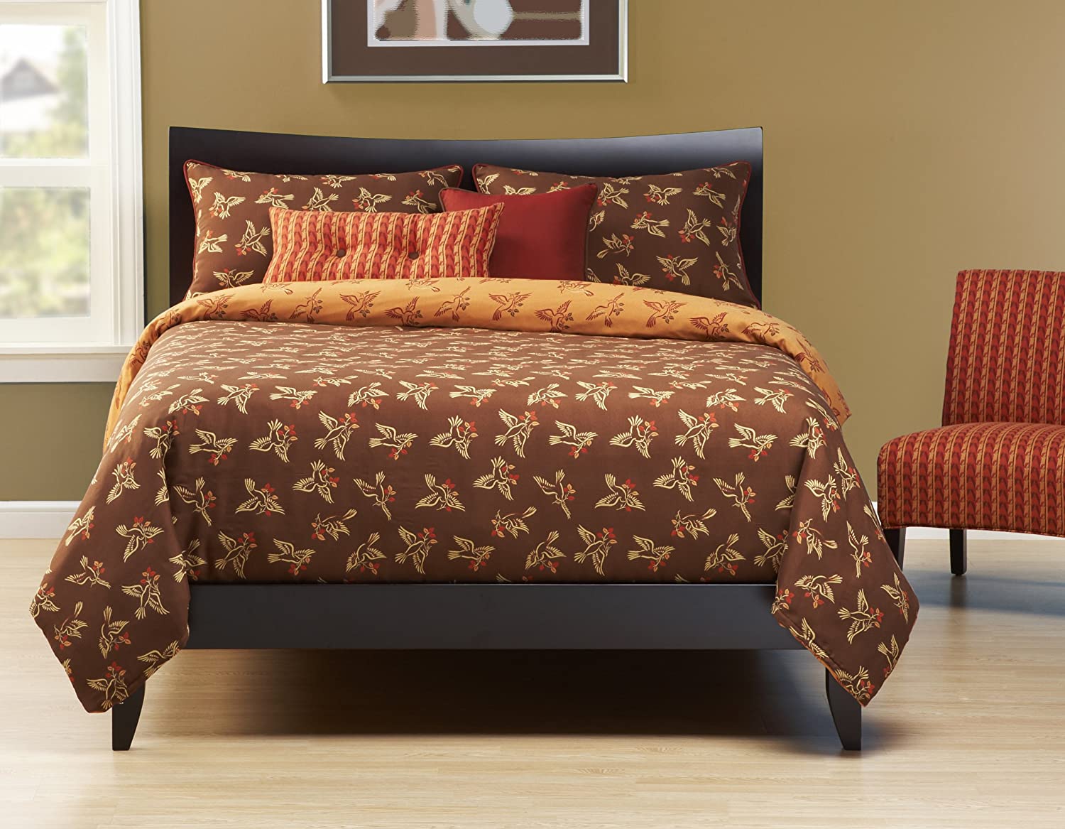 Price:$426.55 6-Piece Birds with Bloom Duvet Set, Queen : Home & Kitchen