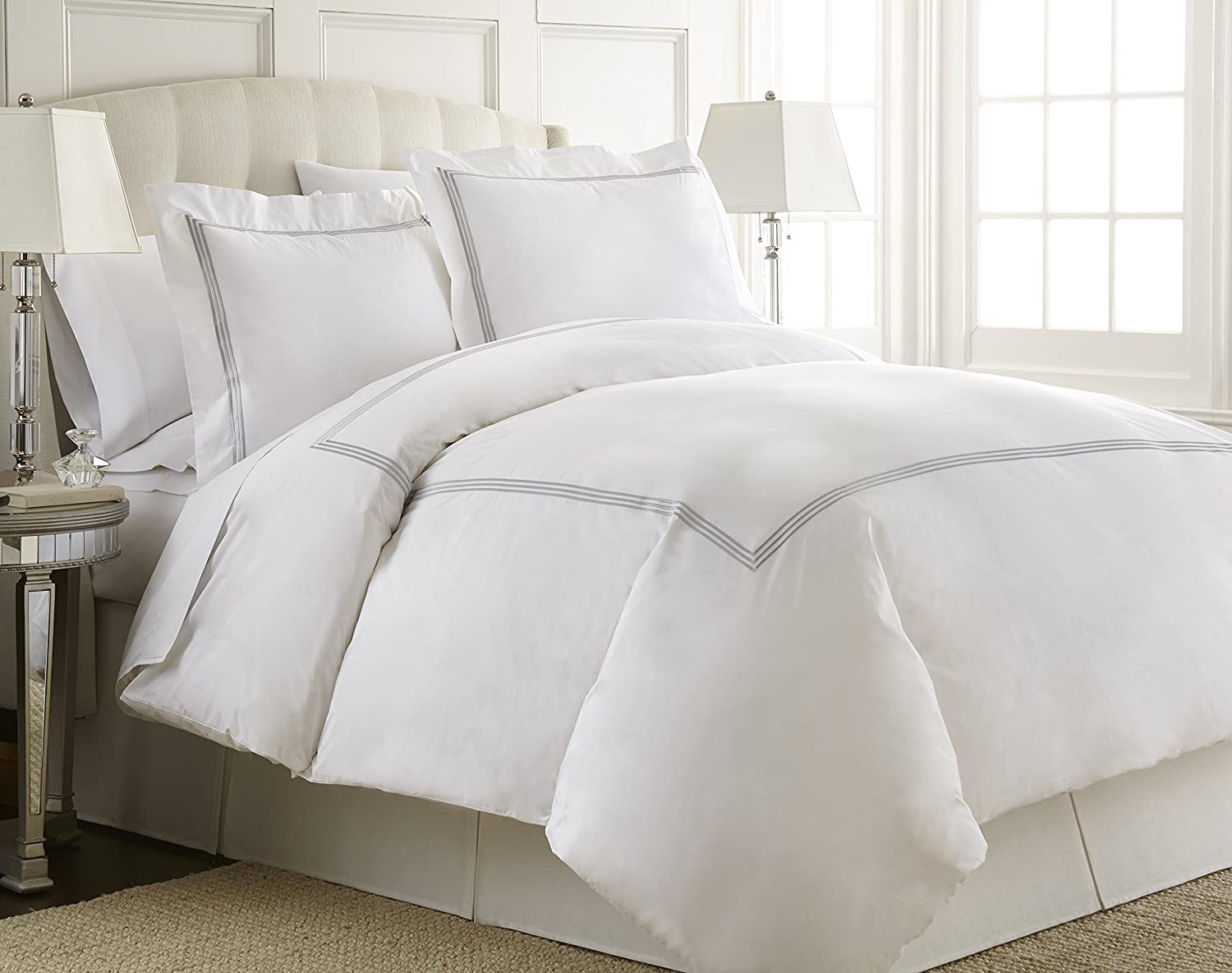 Price:$206.52 Horn En Vogue Charlotte 3 Piece Duvet Set, King, Grey : Home & Kitchen