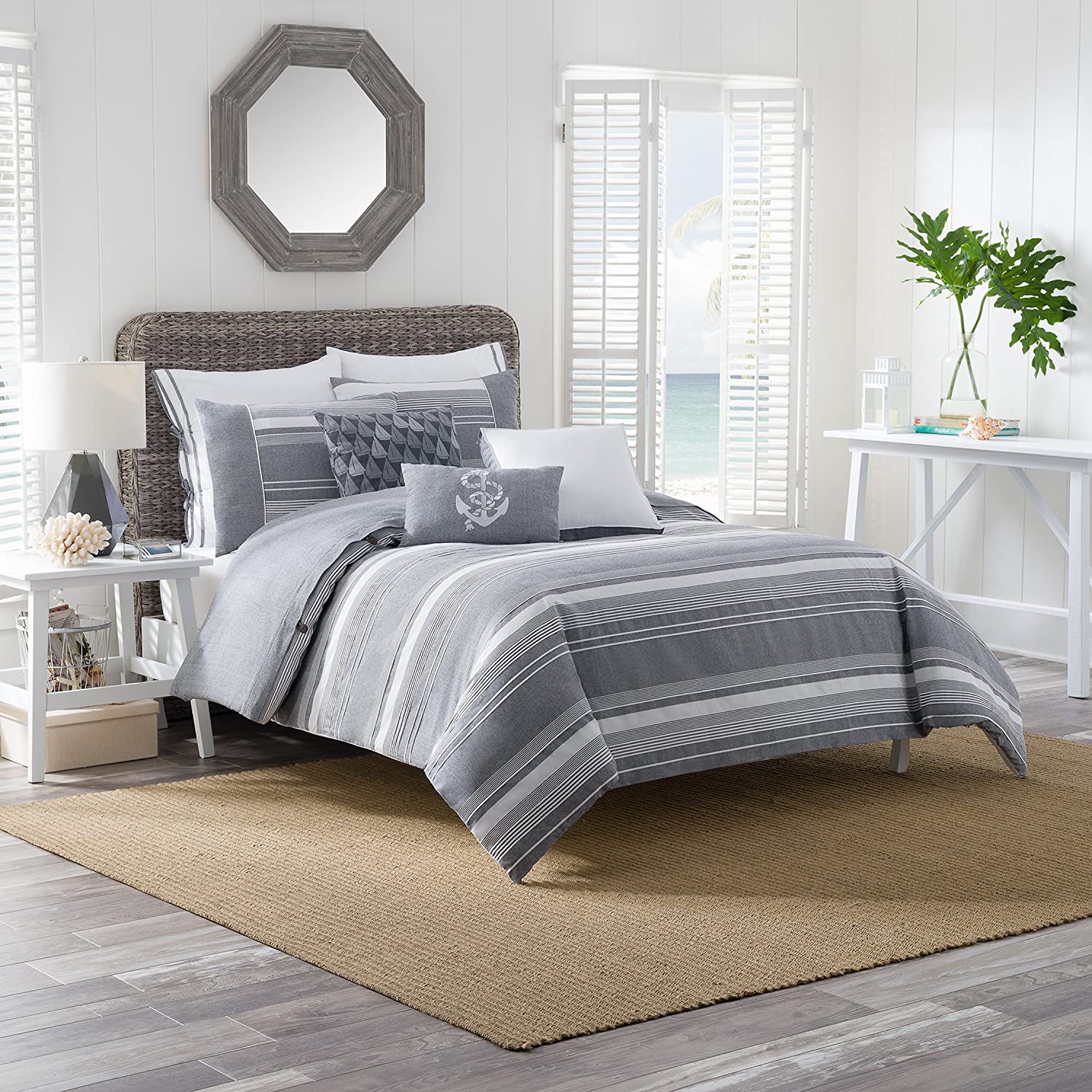Price:$44.43 Home Harbor Duvet Cover Set, Twin, Grey : Home & Kitchen