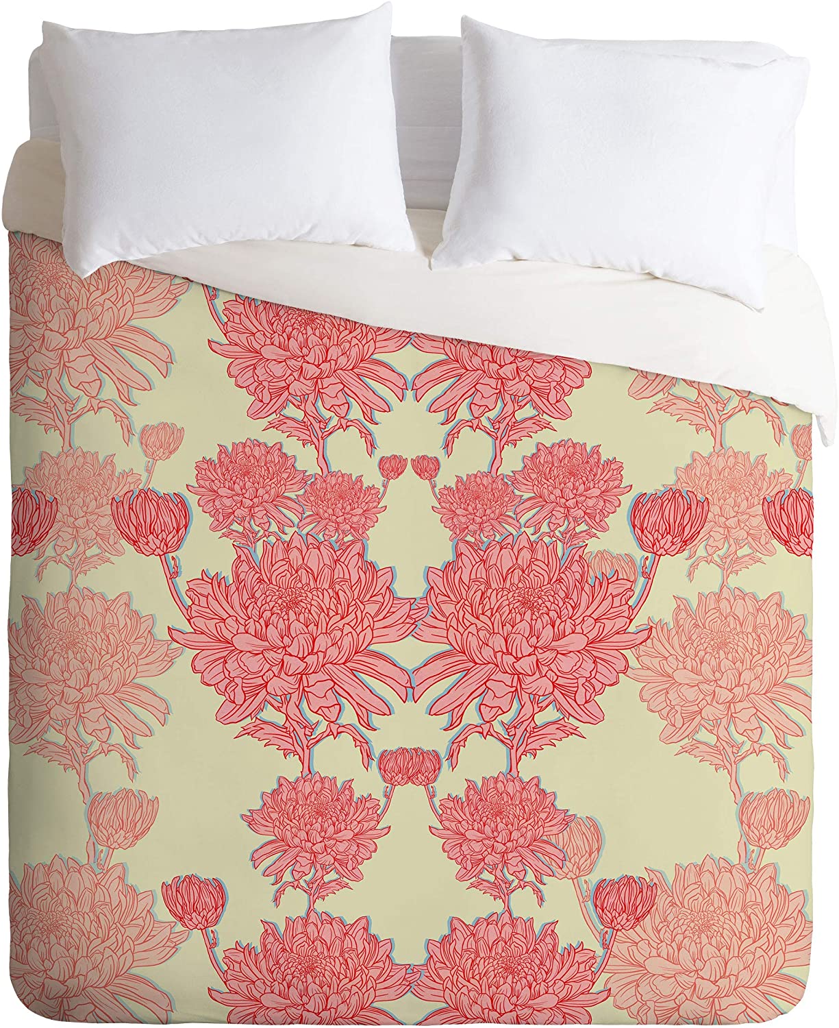 Price:$129.00 72699-dvwset Sewzinski Chrysanthemum in Pink Duvet Set with Pillowcase(s), Twin/XL, Pink : Home & Kitchen