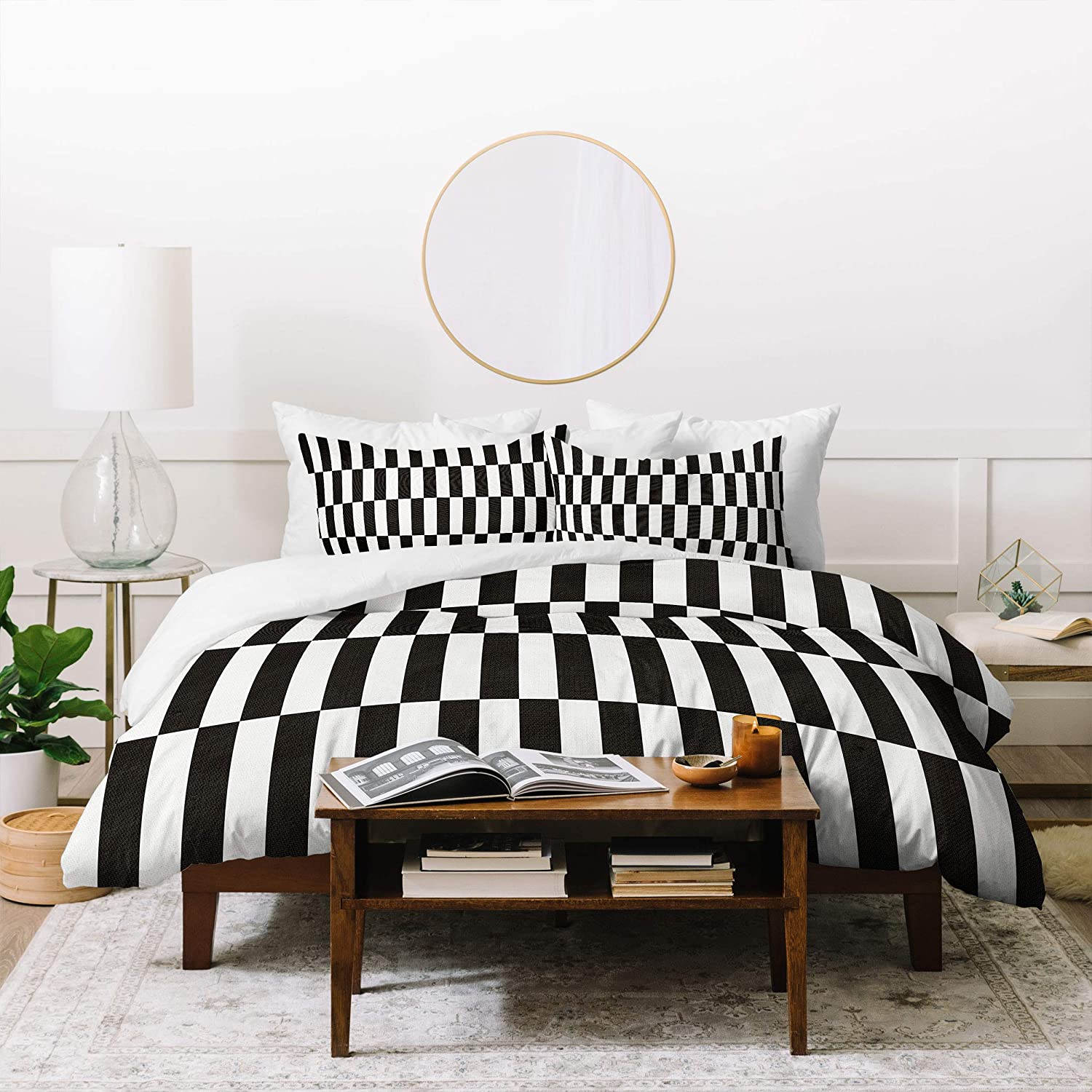 Price:$177.24 Designs Bianca Green Black and White Order Duvet Set with Two Pillow Shams, Queen/Full, Black & White : Home & Kitchen