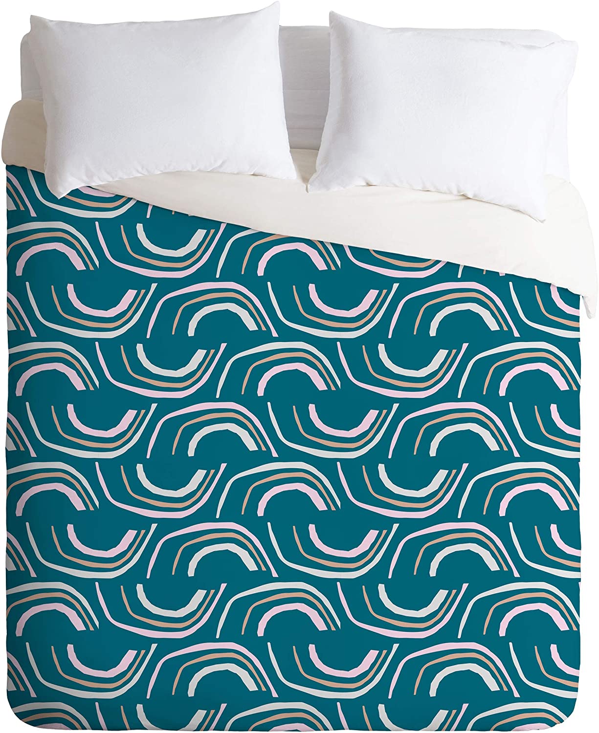 Price:$179.00 70091-dvqsek Studio Maluda Jagged Rainbows Duvet Set with Pillowcase(s), King, Blue : Home & Kitchen