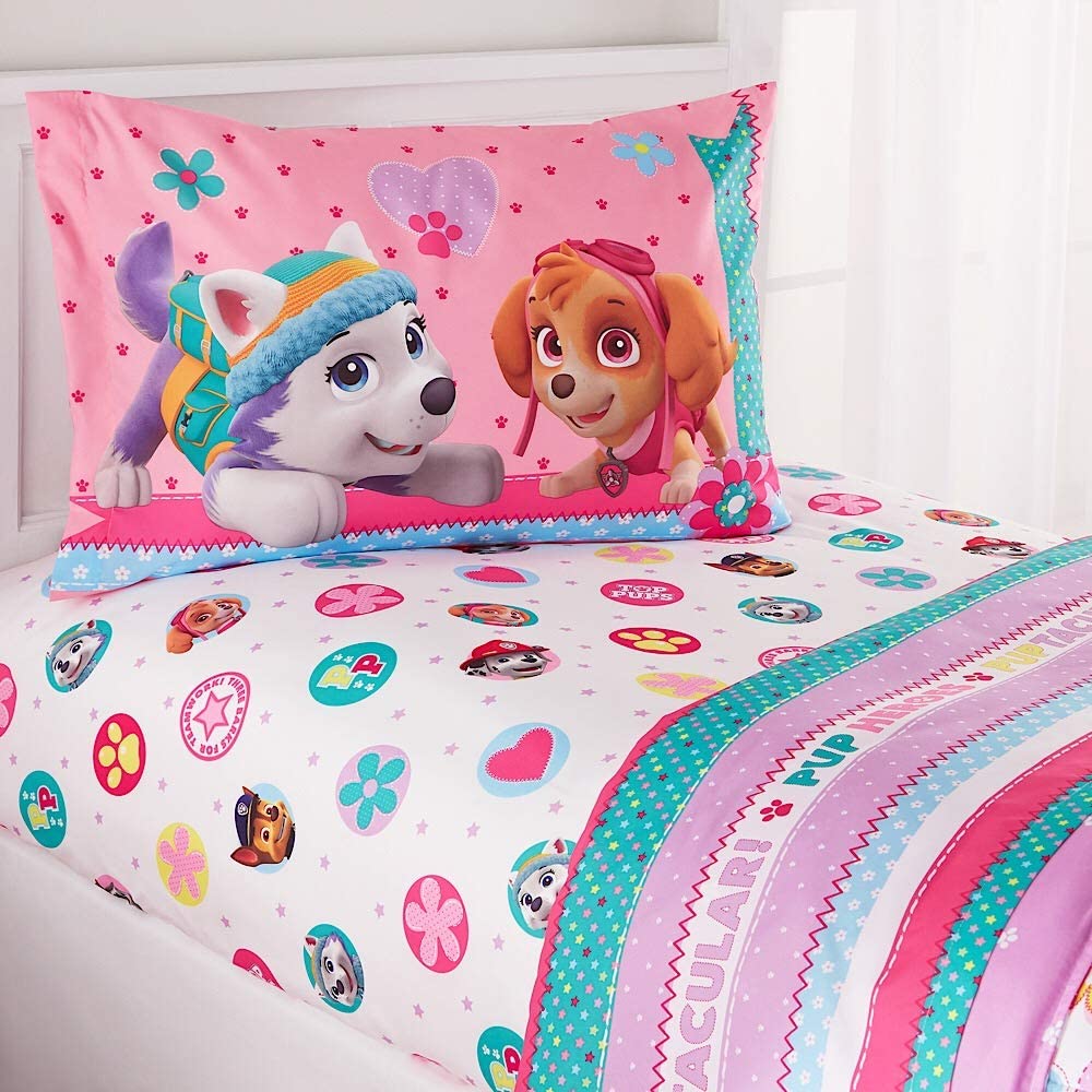 Price:$52.95 Paw Patrol Girl 4-Piece Full Sheet Set : Home & Kitchen