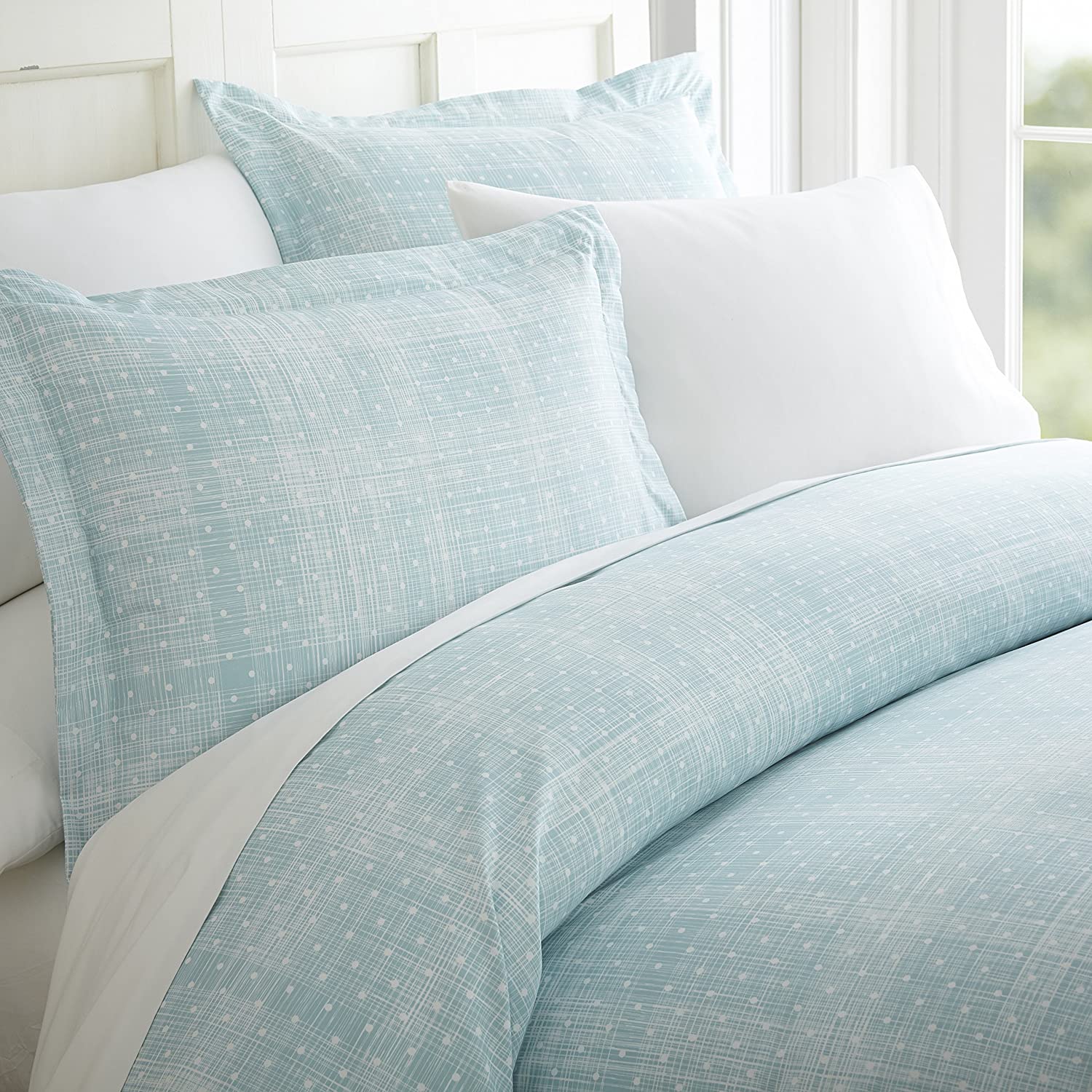 Price:$45.99 Cameron Polkadot Patterned Duvet Cover Set, King, Aqua (BC-DUV-Poka-King-AQ) : Home & Kitchen