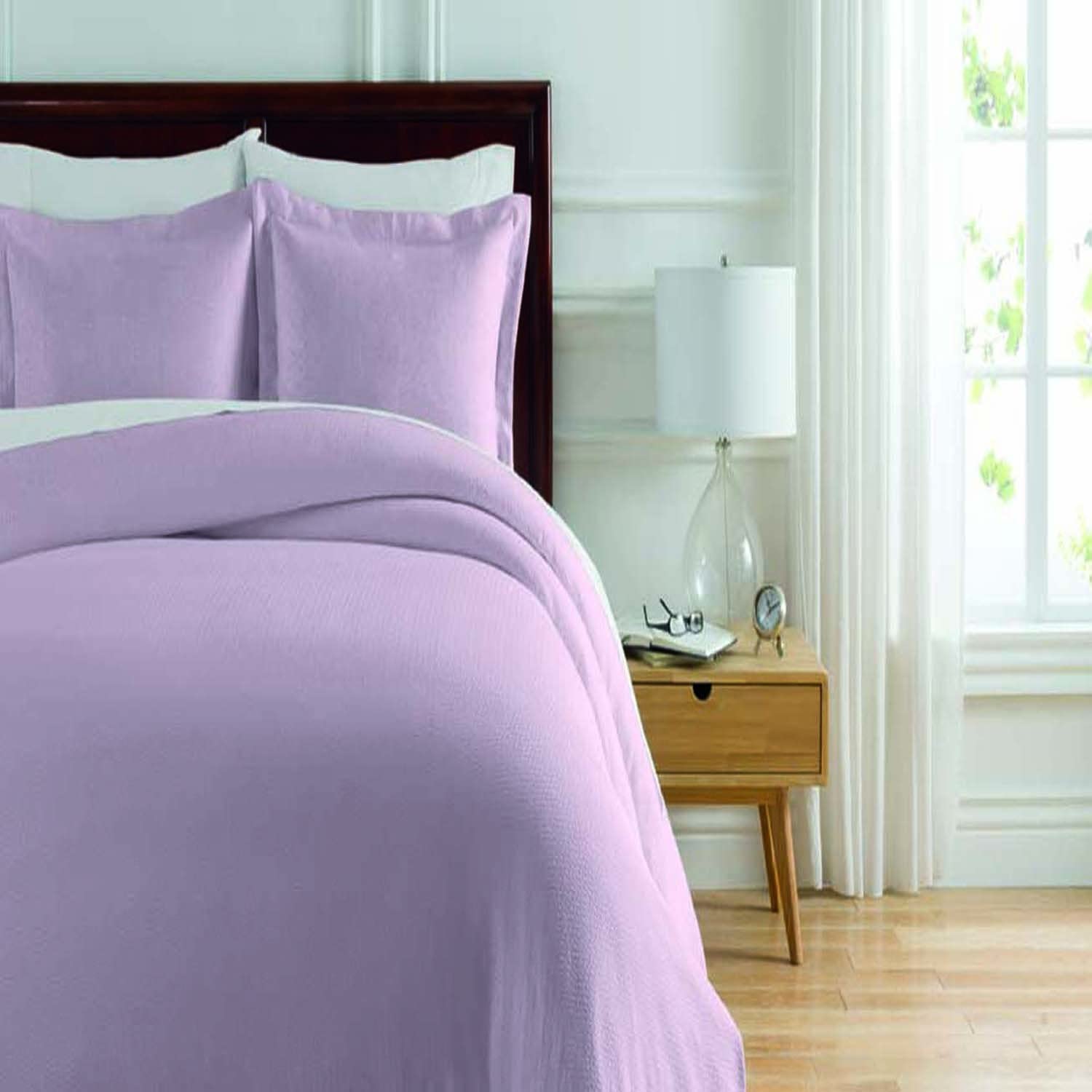 Price:$169.99 New York Home Lafayette 3-Piece Duvet Set, King, Lilac : Home & Kitchen