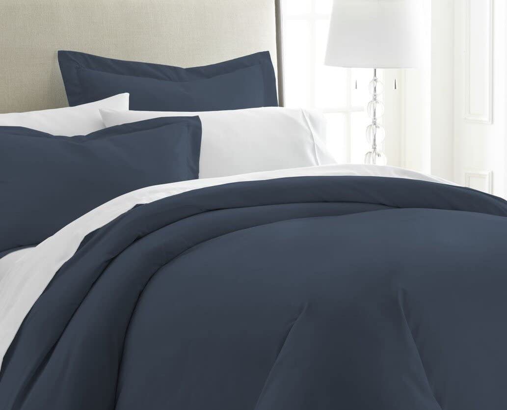 Price:$24.19 Home 3 Piece Home Collection Premium Luxury Double Brushed Duvet Cover Set, California King, Navy (IEH-DUVET-KING-NAVY) : Home & Kitchen