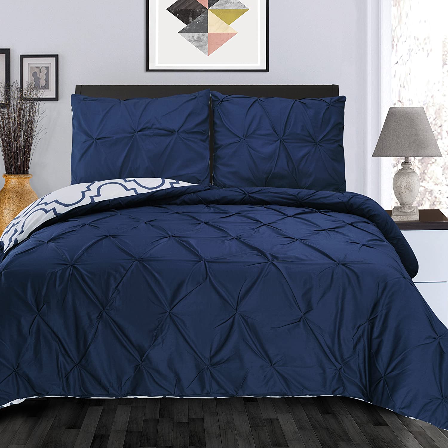 Price:$42.67 Valencia Duvet Cover Set, 100% Cotton, Twin/Twin XL, Reversible : Home & Kitchen