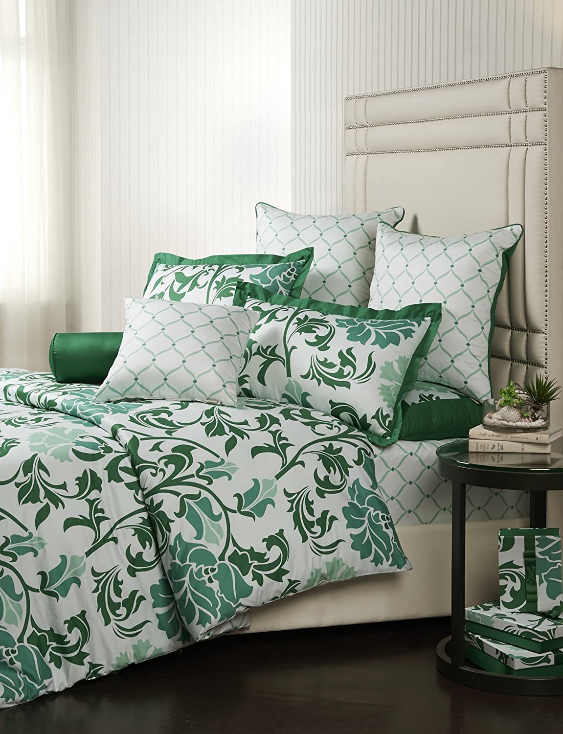 Price:$397.50 Taylor Home, 3-Piece Duvet Set, King, Green and White : Home & Kitchen