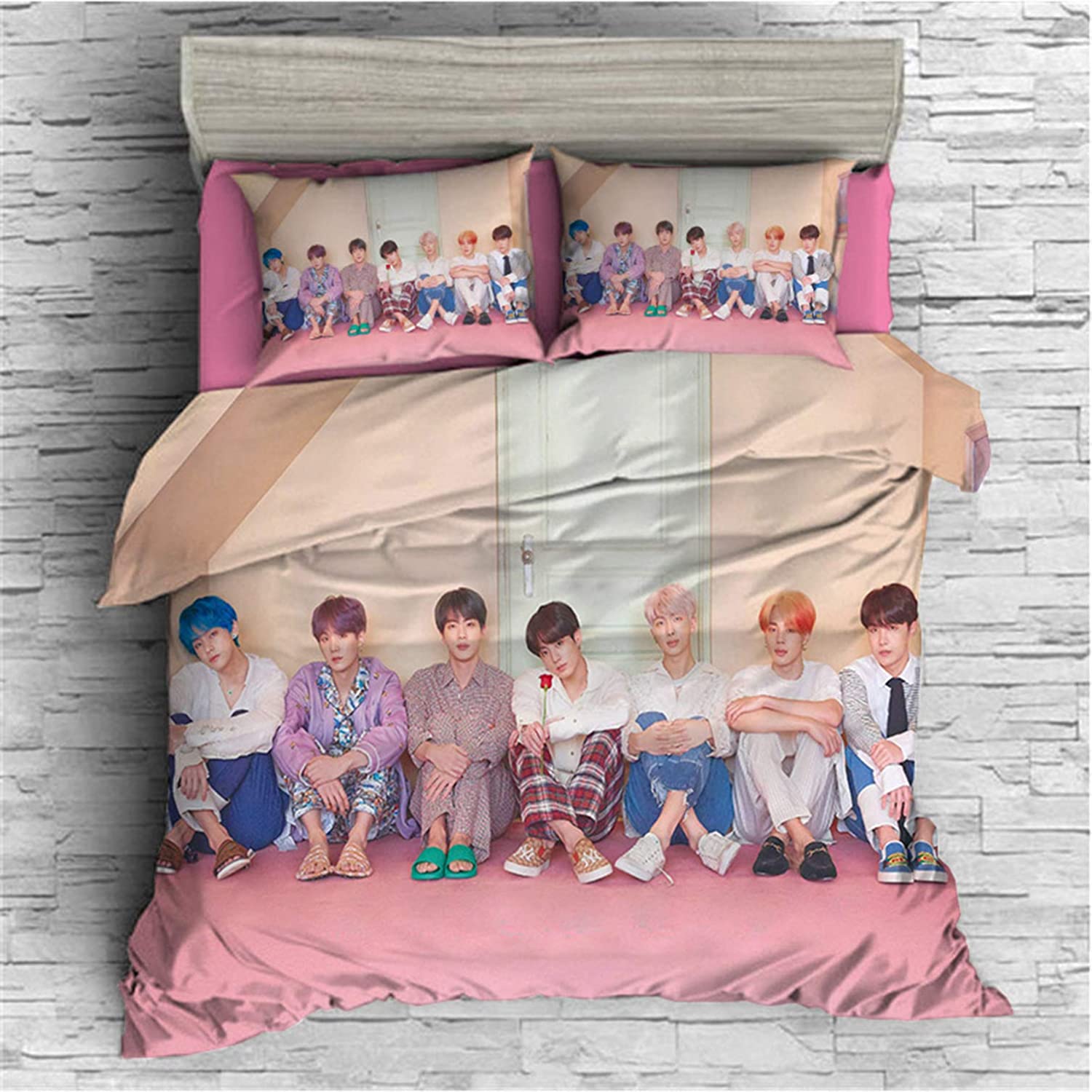 Price:$60.99 Kpop Bedding Sheet Jimin Suga Jungkook V Twin King Queen Full 3PCS Quilt Cover Pillowcases Set : Toys & Games