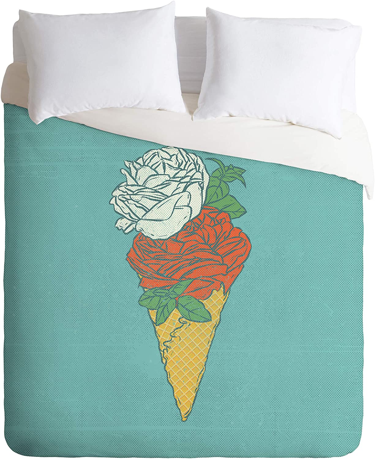 Price:$129.00 61717-dvwset Evgenia Chuvardina Rose Ice Cream Duvet Set with Pillowcase(s), Twin/XL, Blue : Home & Kitchen