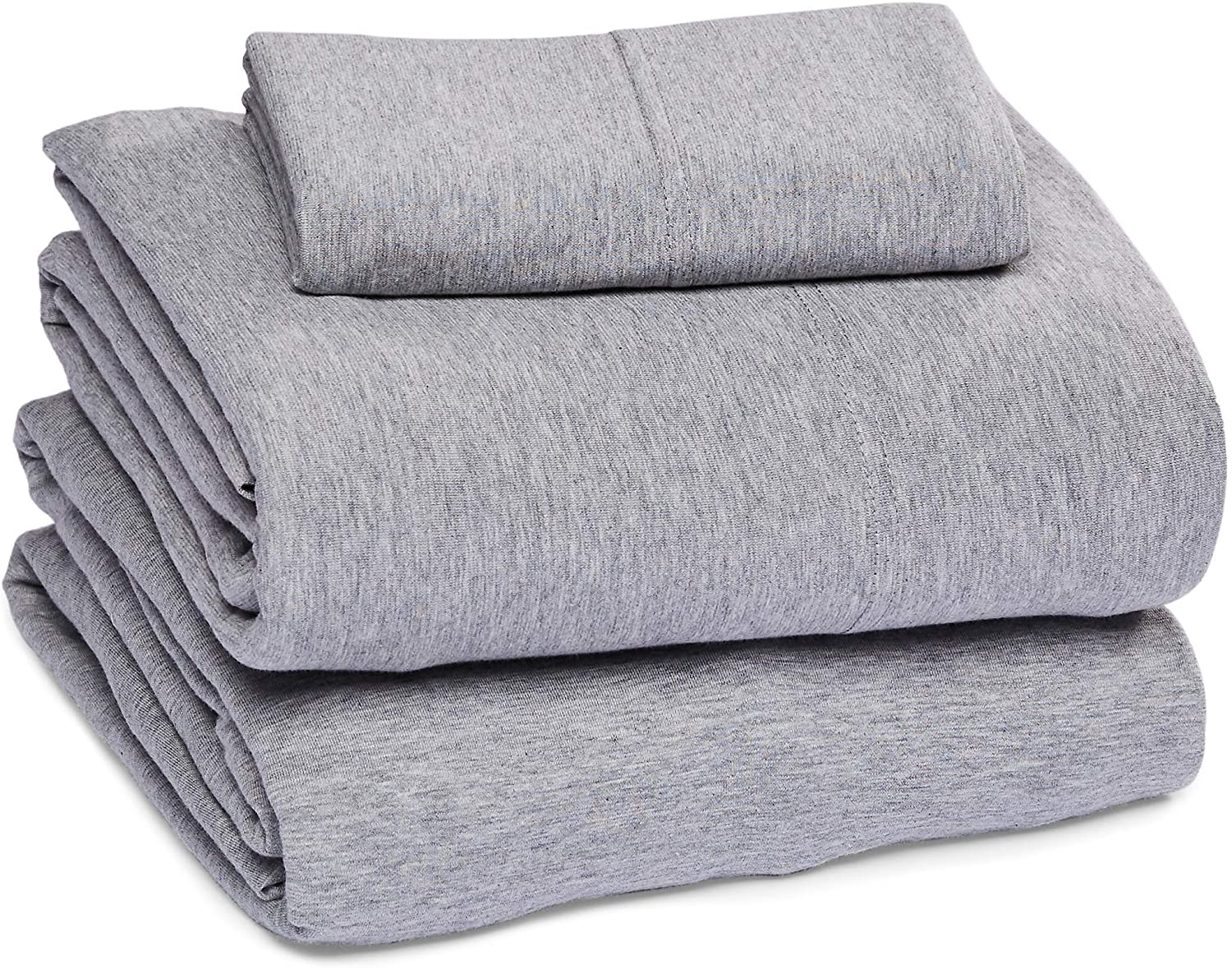 Price:$34.99 Basics Cotton Jersey Bed Sheet Set - Twin, Light Gray : Home & Kitchen
