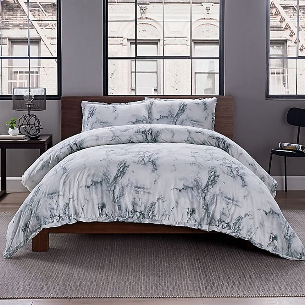 Price:$73.99 Printed Full/Queen Duvet Cover Set in Marble : Home & Kitchen