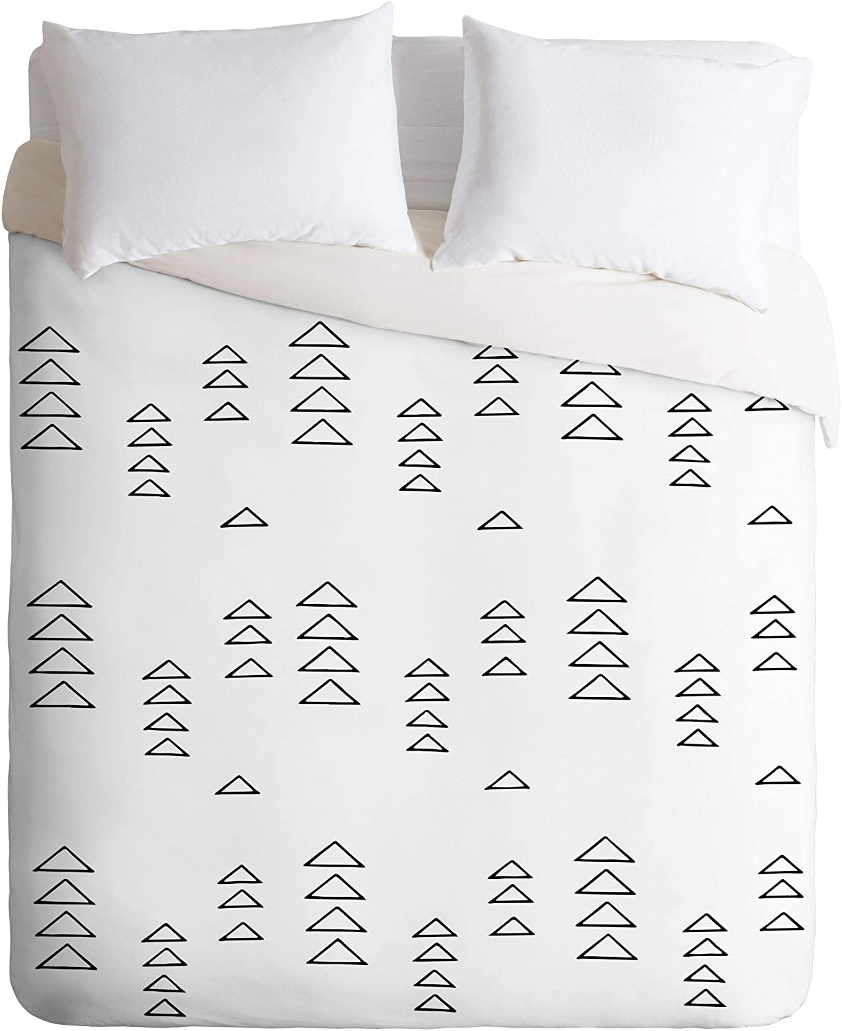 Price:$80.31 June Journal Minimalist Triangles in Black and White Duvet Cover Set, 104" x 88", Pillowcases: 40" x 20 : Home & Kitchen