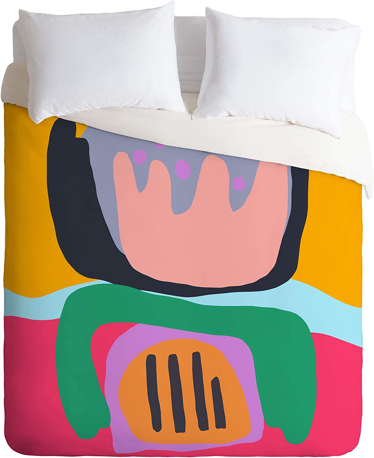 Price:$129.00 72568-dvwset Sewzinski Shapes and Layers 26 Duvet Set with Pillowcase(s), Twin/XL, Multi : Home & Kitchen