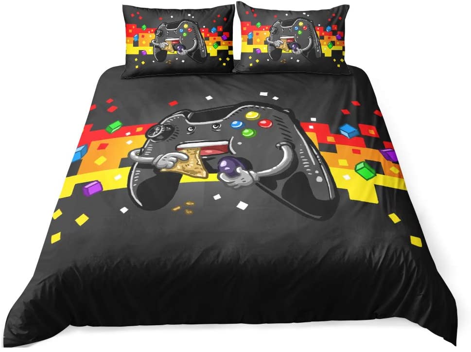 Price:$44.90 3D Bedding Set Colorful Tetris Gamepad Home Textiles Bedclothes Duvet Cover Sets 1 Duvet Cover with 2 Pillowcases (1, Full/Queen) : Home & Kitchen