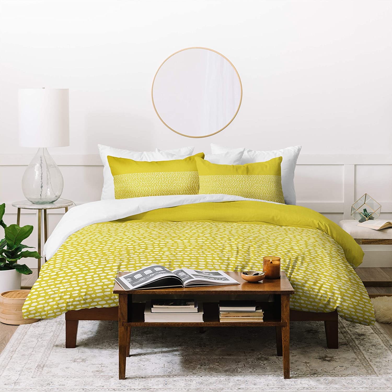 Price:$177.24 Designs Jacqueline Moldonado Riverside Yellow Duvet Set with Two Pillow Shams, Queen/Full : Home & Kitchen
