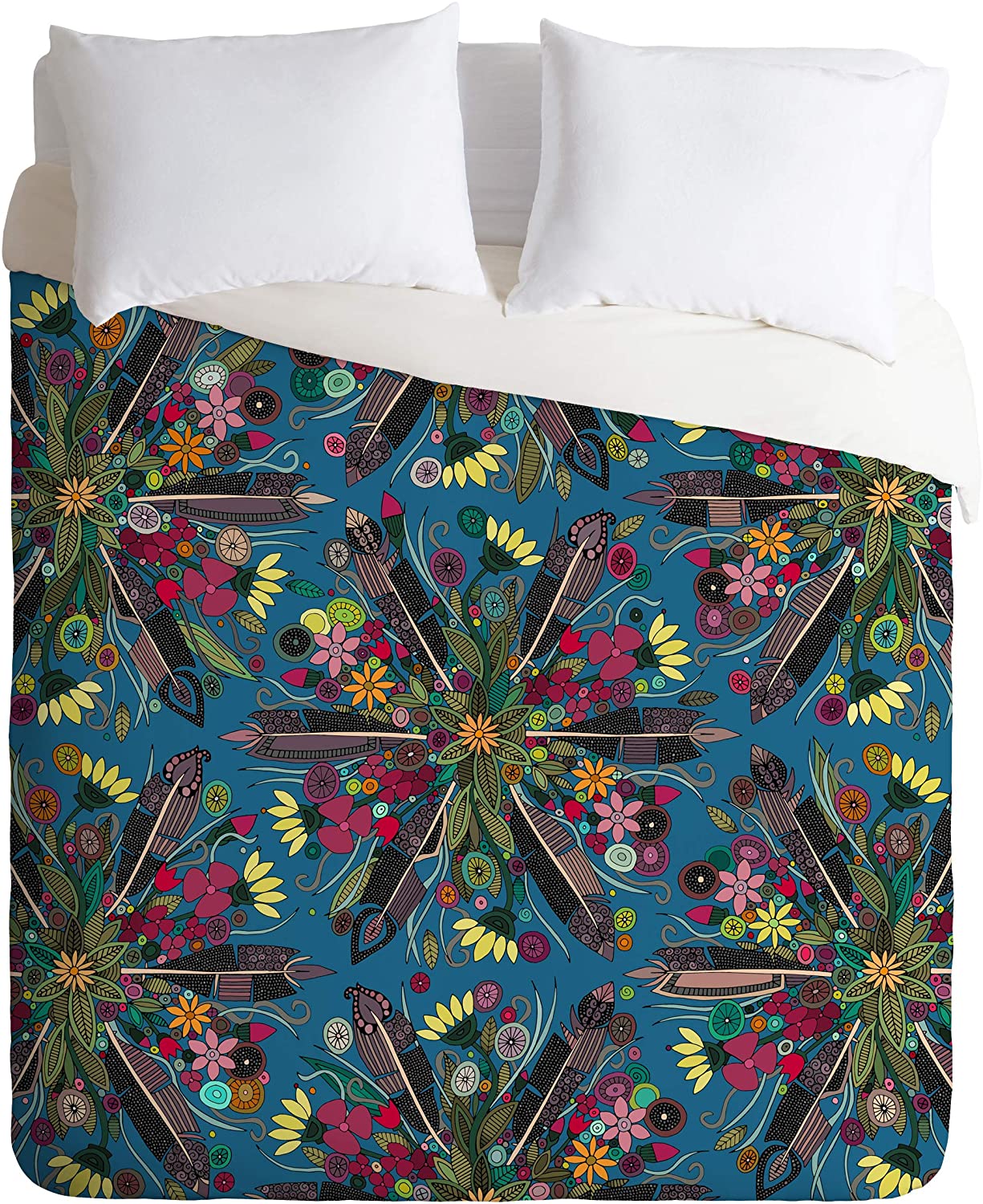 Price:$54.65 Designs Shanon Turner Bohemian Posy Blue Duvet Cover with Pillowcase(s), King : Everything Else