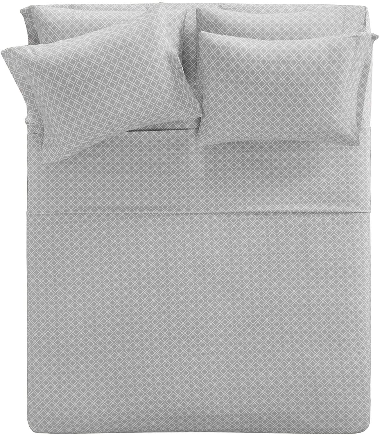 Price:$35.99 Spaces Cotton Flannel Breathable Warm Deep Pocket Sheets with Pillow Case Bedding, Full, Grey Geo 6 Piece : Home & Kitchen