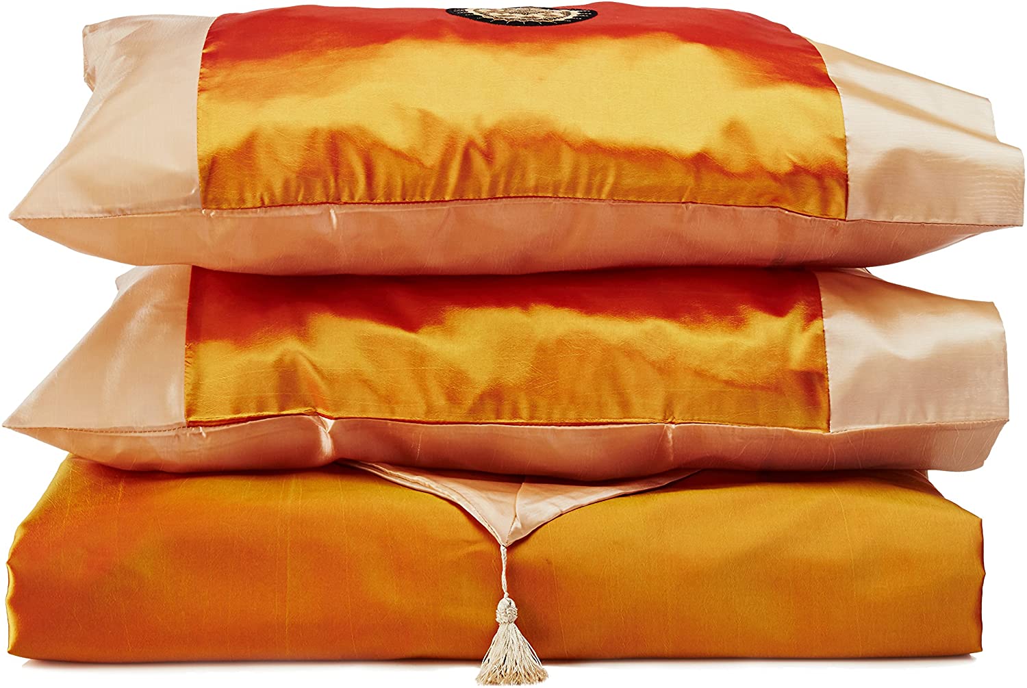 Price:$147.95 Furniture Thai Silk Elephant Duvet Set - Amber - Queen : Home & Kitchen